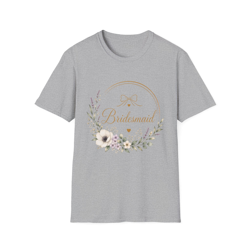 Bridesmaid Floral Gold T-Shirt