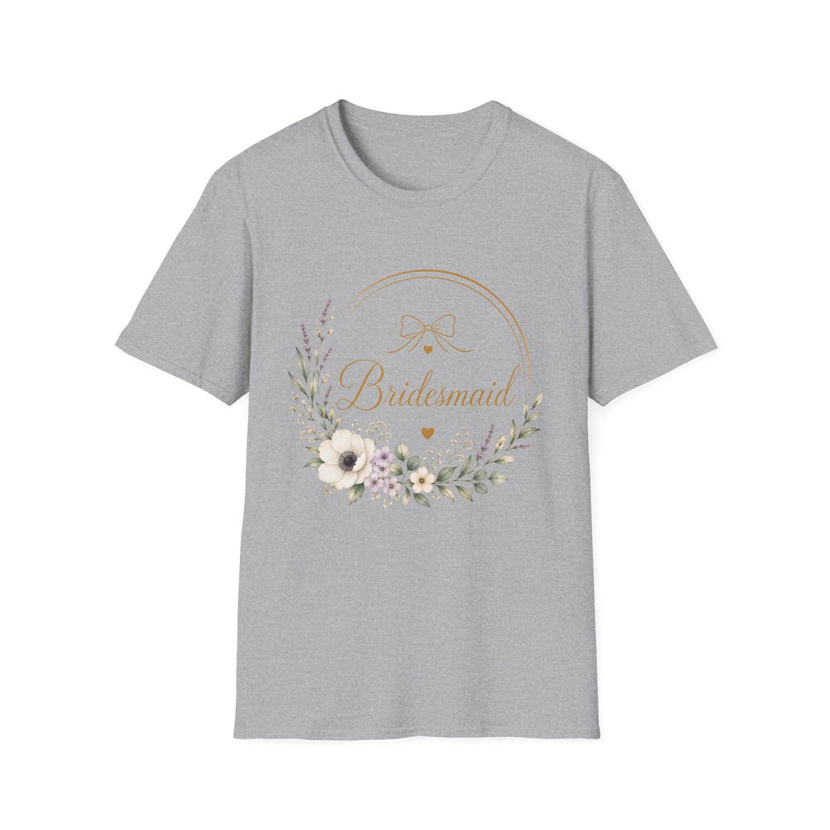 Bridesmaid Floral Gold T-Shirt