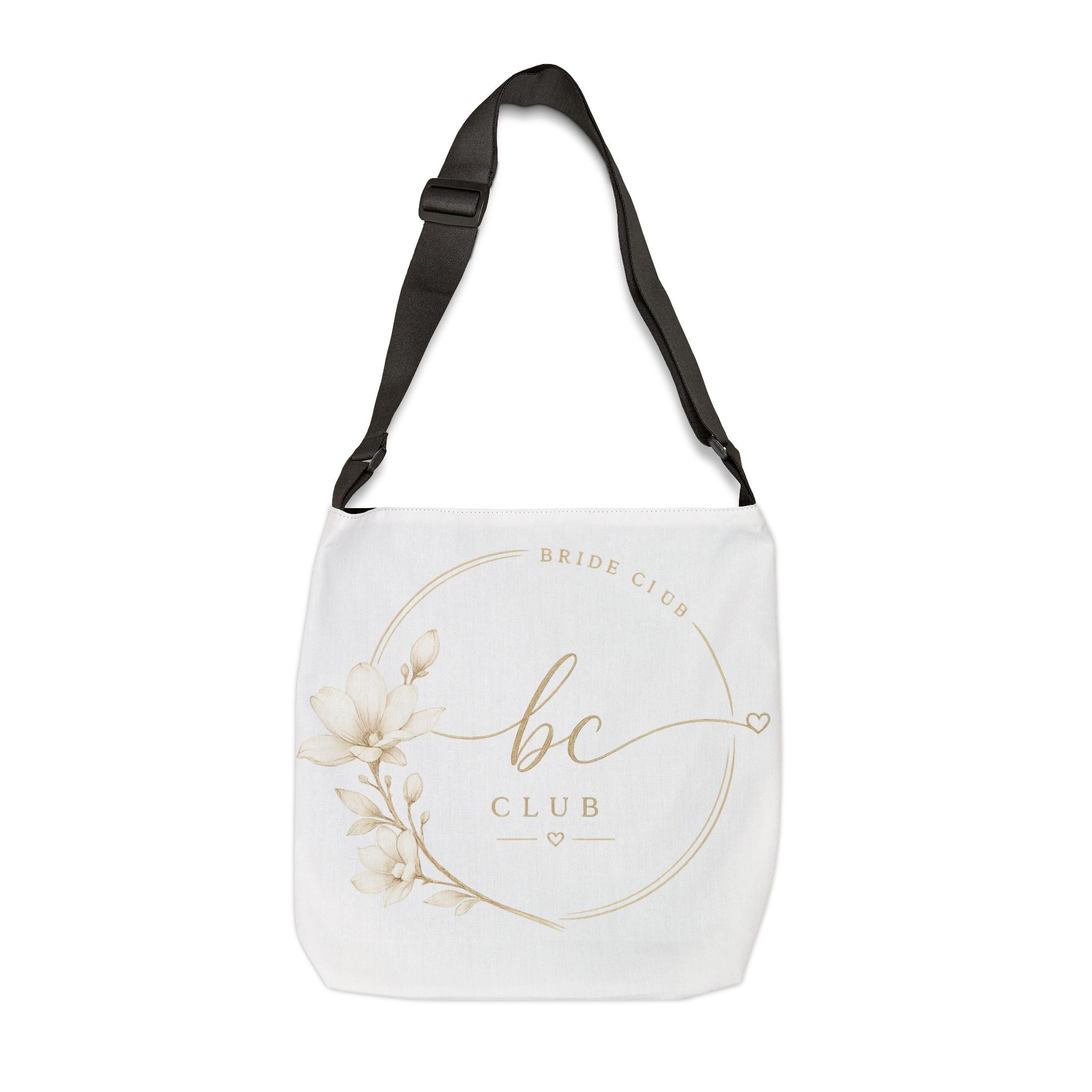 Bride Club Tote Bag — Adjustable Floral Bridal Party Canvas Purse
