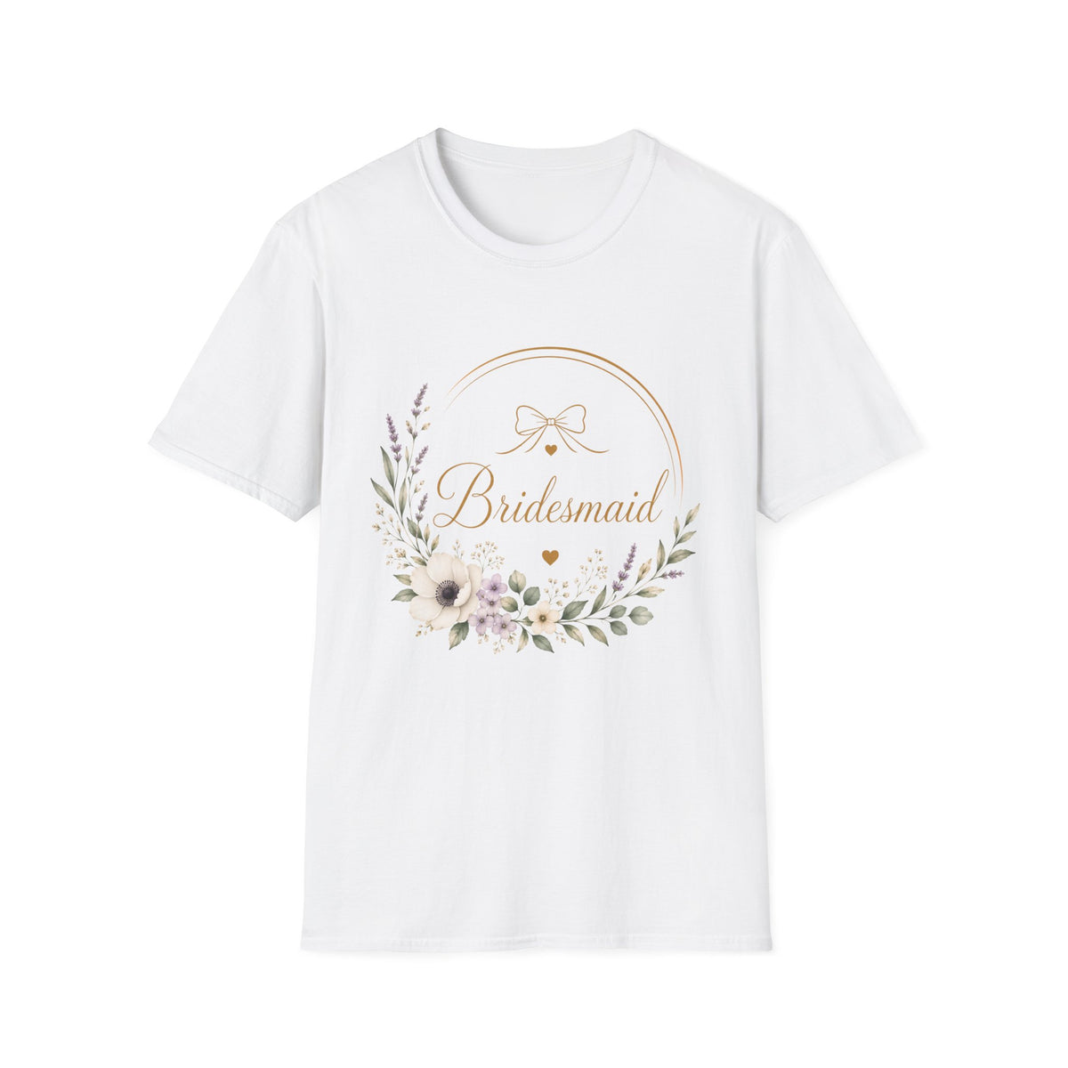 Bridesmaid Floral Gold T-Shirt