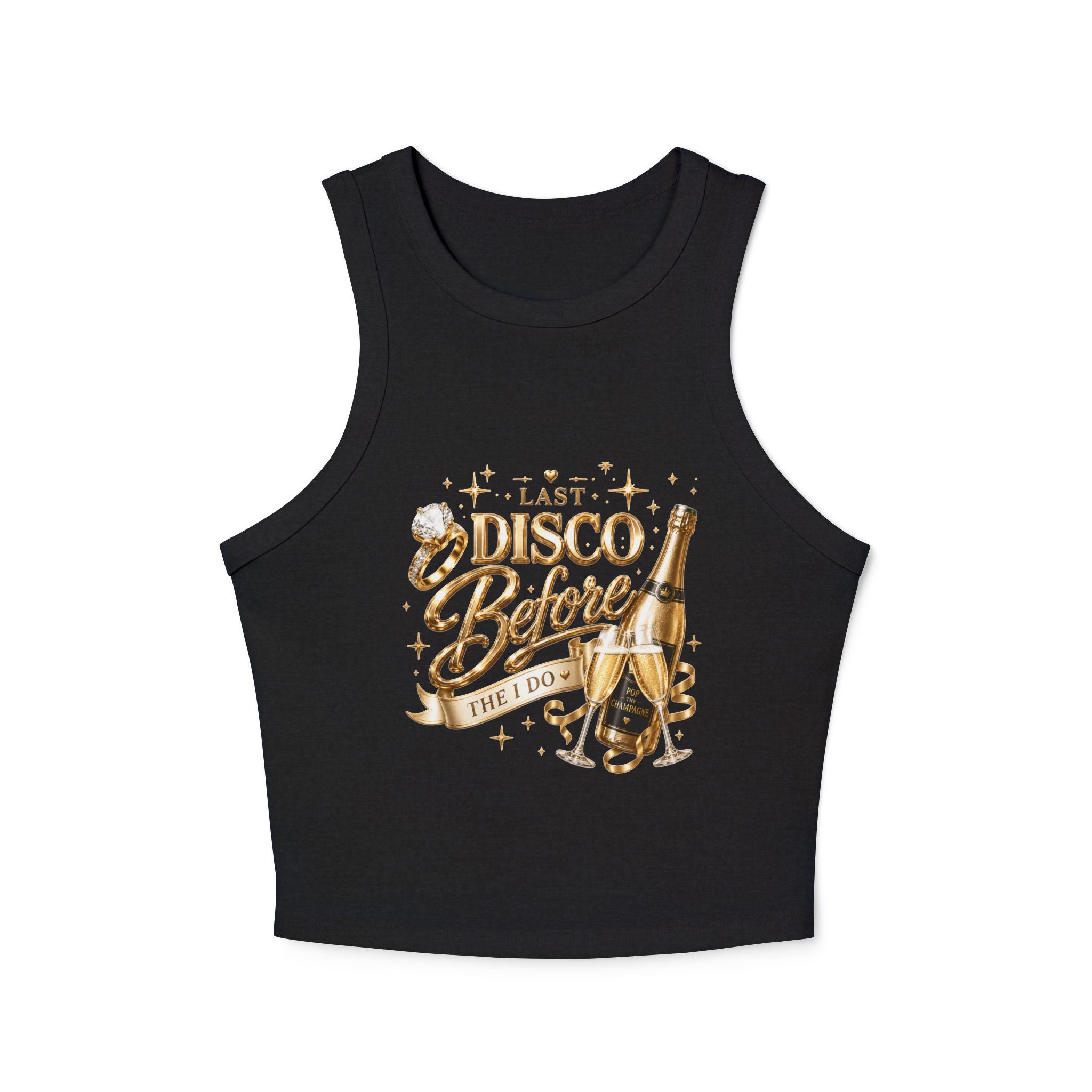 Disco Bride Tank Top — "Last Disco Before the I Do" Bachelorette Party Cropped Tank