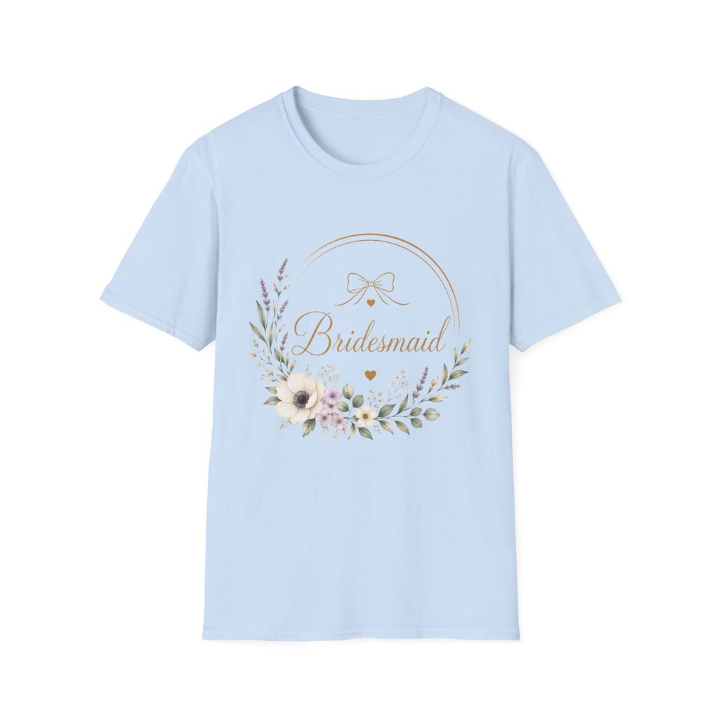 Bridesmaid Floral Gold T-Shirt