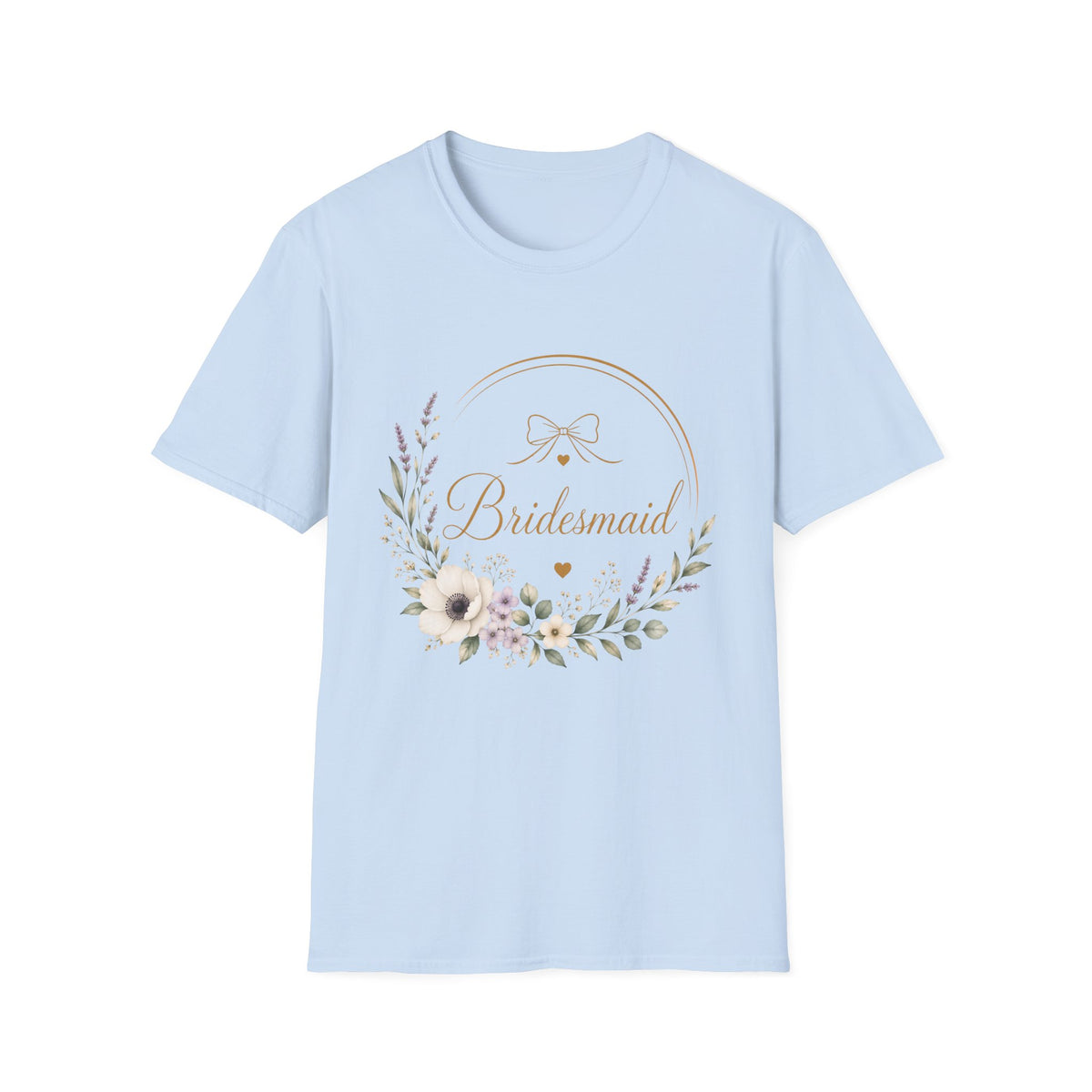 Bridesmaid Floral Gold T-Shirt