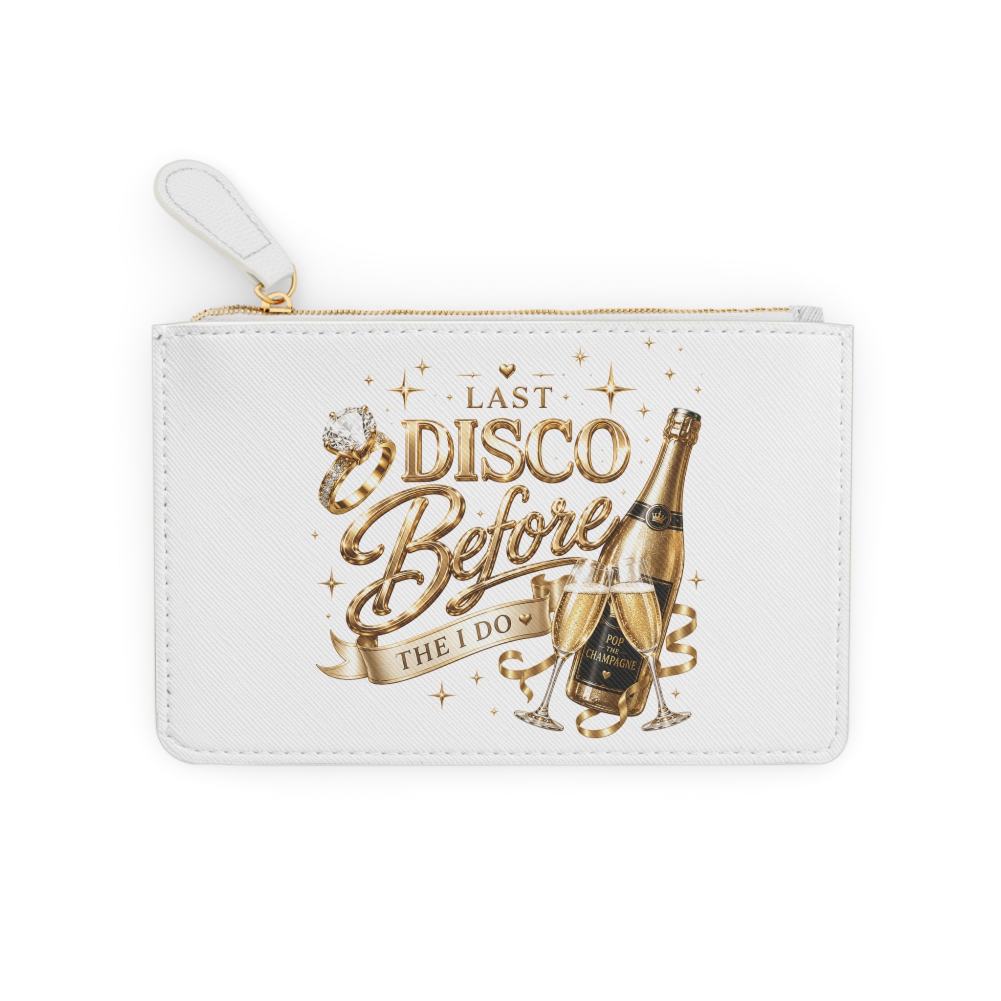 Mini Clutch Bag - Gold 'Bride to Be' & 'Last Disco Before I Do' Bachelorette Party Wristlet