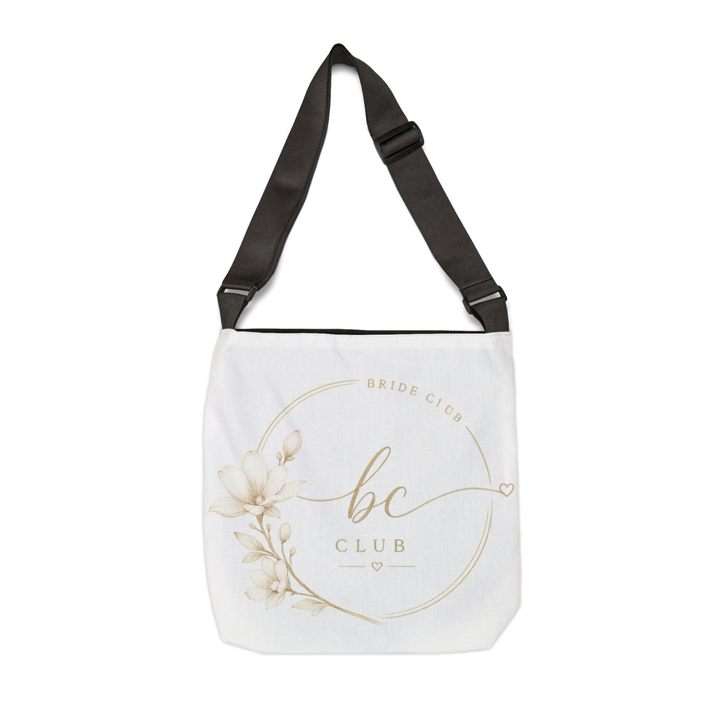 Bride Club Tote Bag — Adjustable Floral Bridal Party Canvas Purse