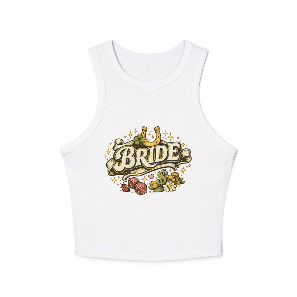 Bride Floral Horseshoe Racer Tank