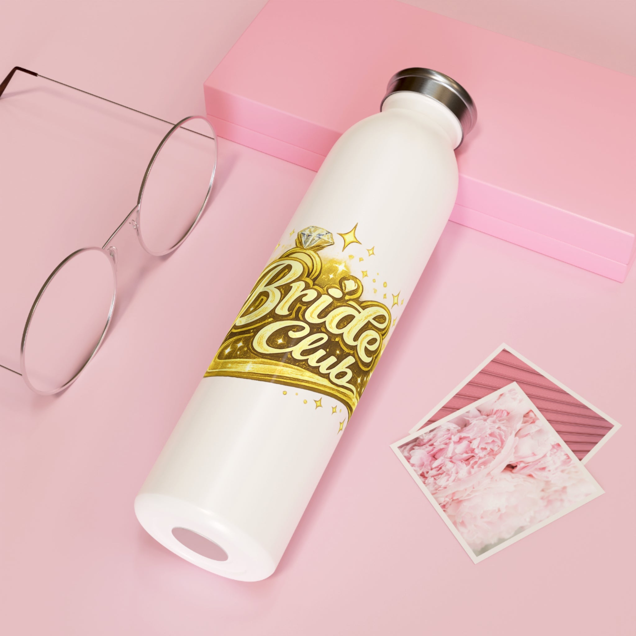 Bride Club Slim Water Bottle – Gold Glam Bachelorette Gift