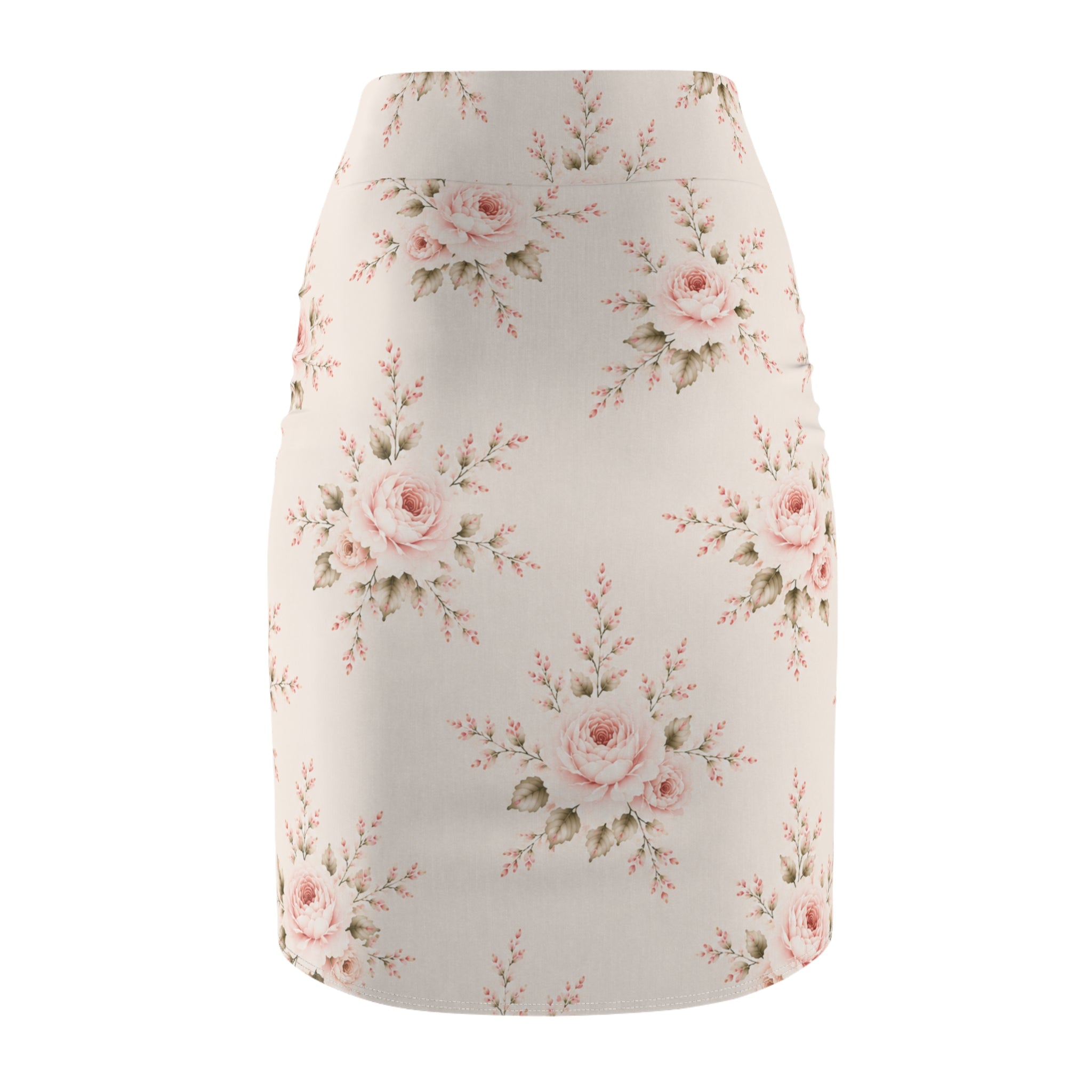 Bride Floral Pencil Skirt — Romantic Rose Bridal Skirt for Bachelorette & Wedding Events