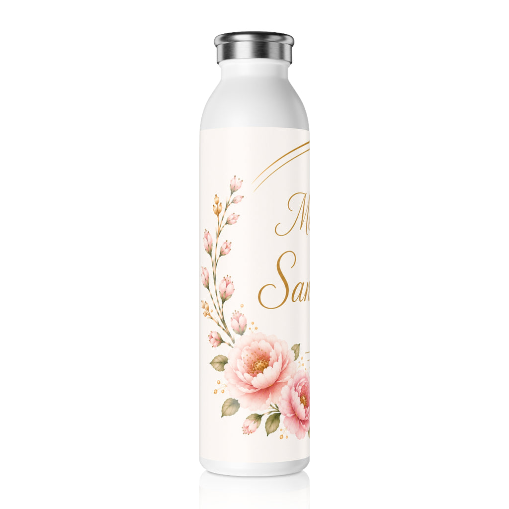 Copy of Meet Me in Santorini Slim Water Bottle — Floral Travel Insulated Bottle