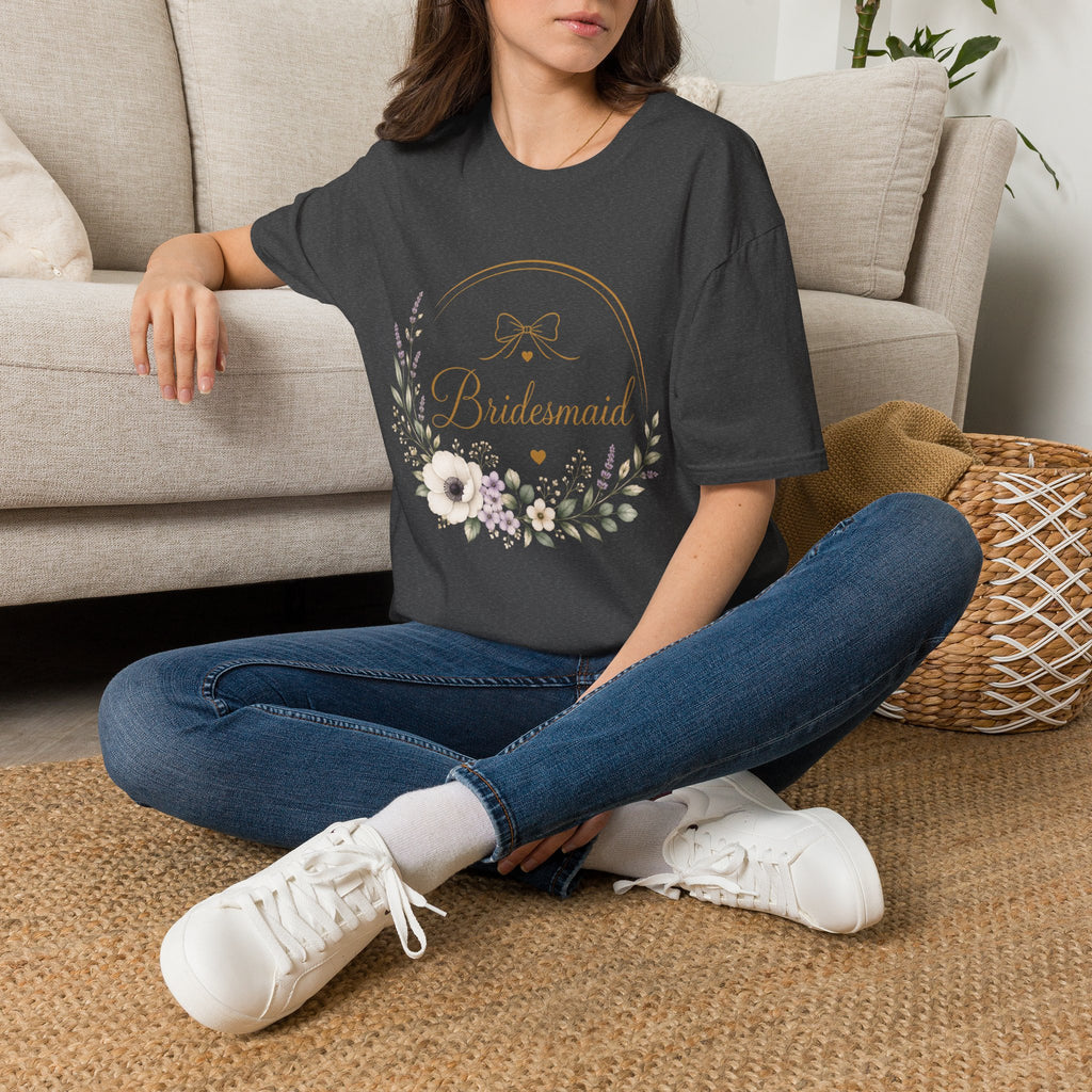 Bridesmaid Floral Gold T-Shirt