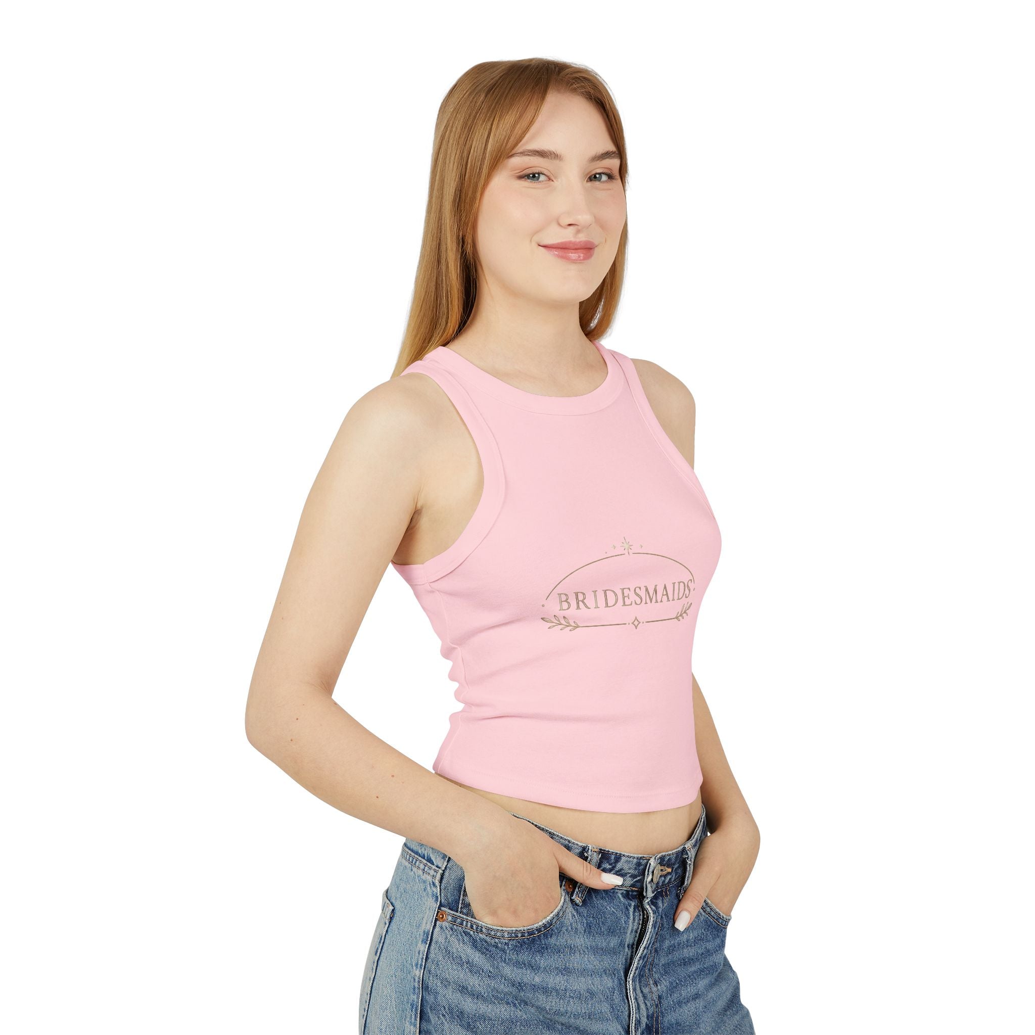 Bridesmaids Racer Tank Top — Elegant Bridal Party Shell