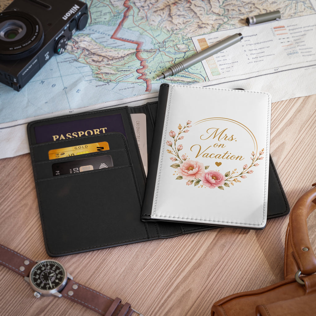 Copy of Mrs. on Vacation Passport Cover — Floral Bride Travel Accessory