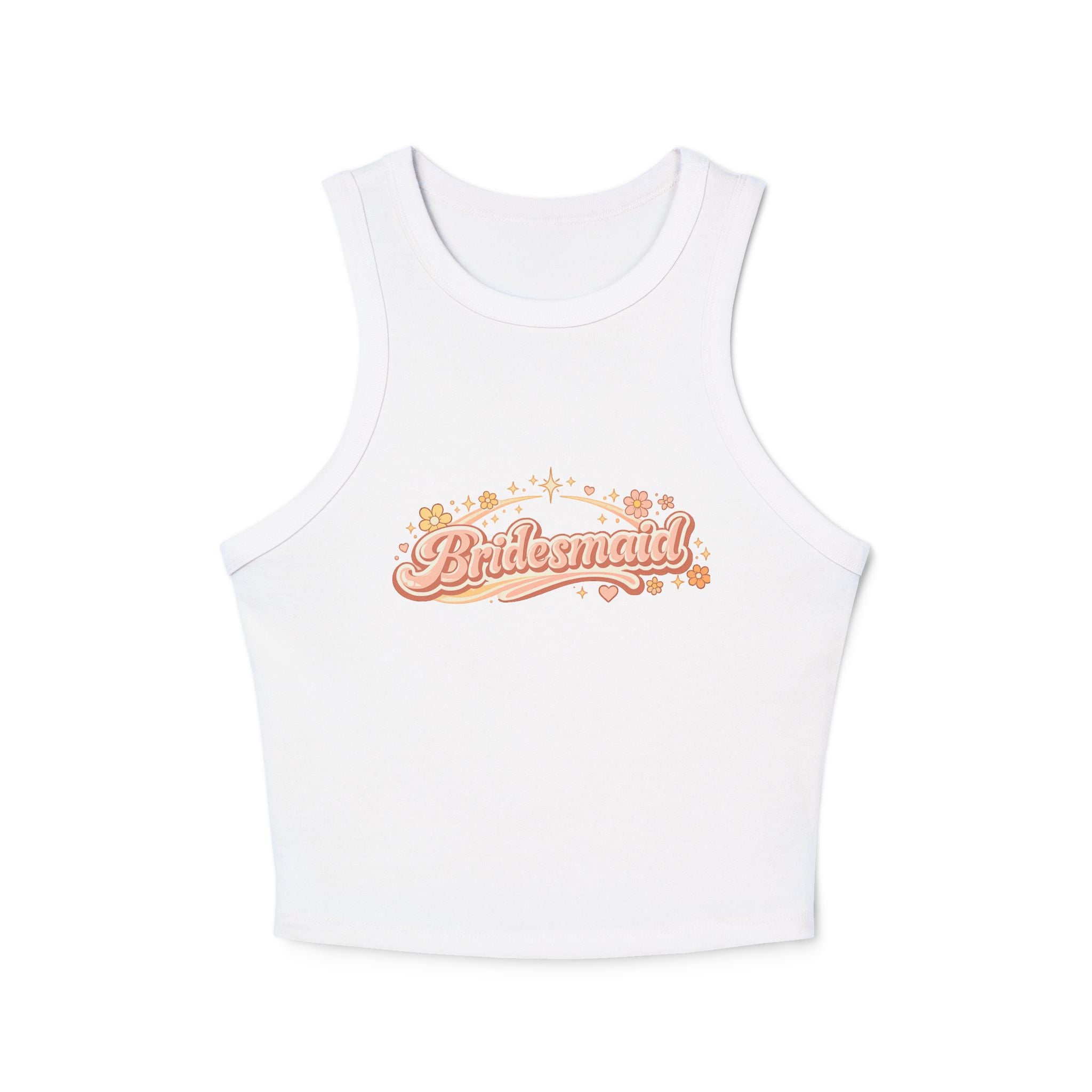 Bridesmaid Floral Script Racer Tank