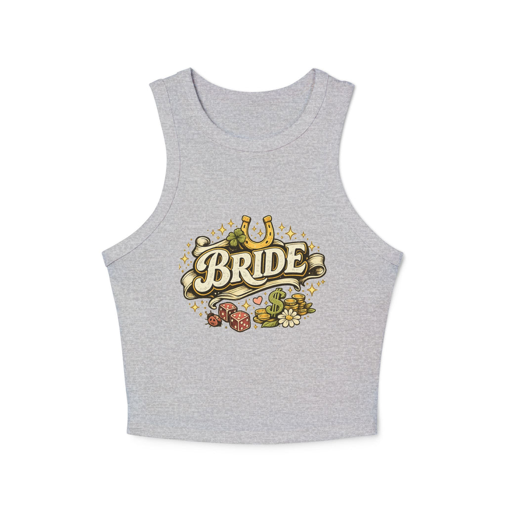 Bride Floral Horseshoe Racer Tank