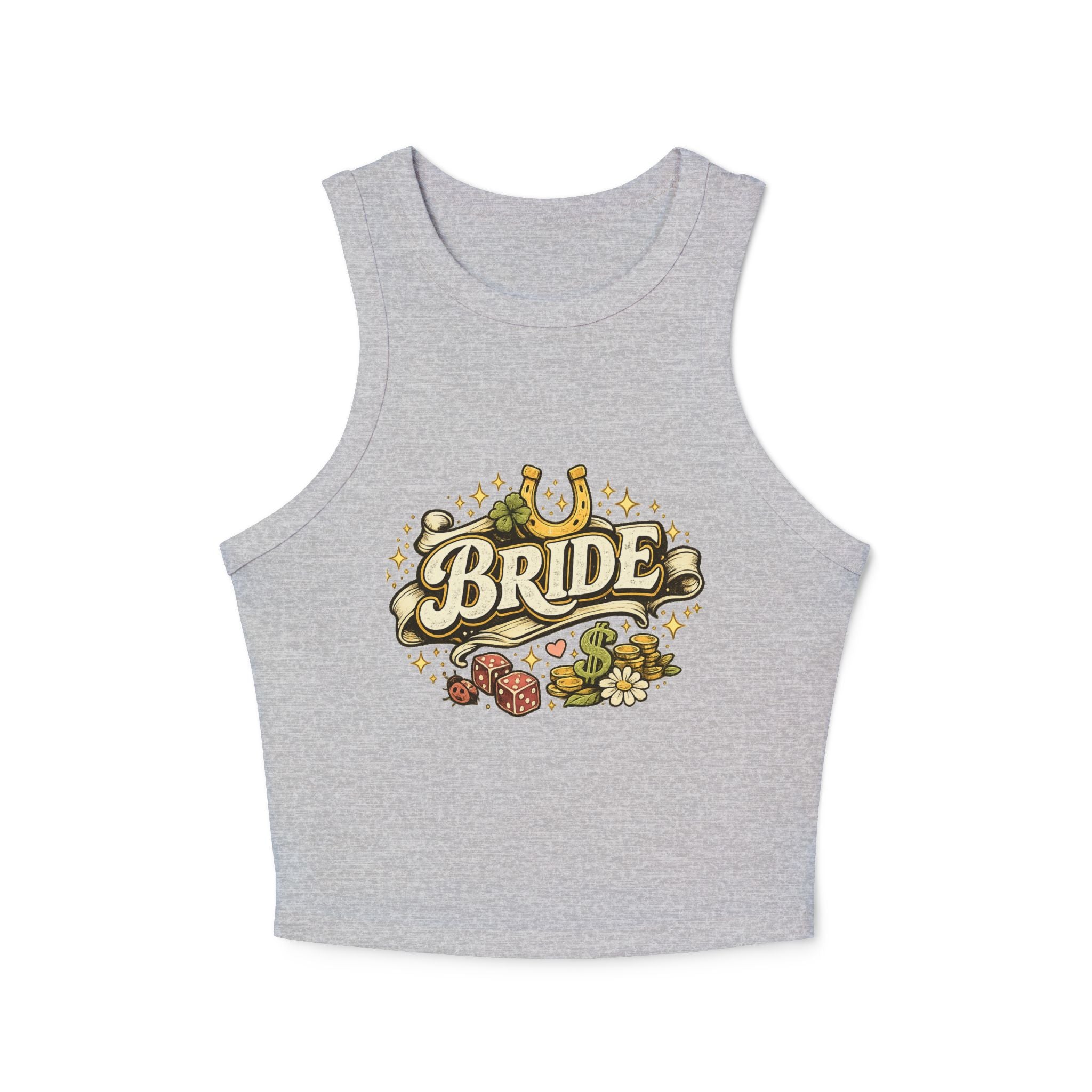 Bride Floral Horseshoe Racer Tank