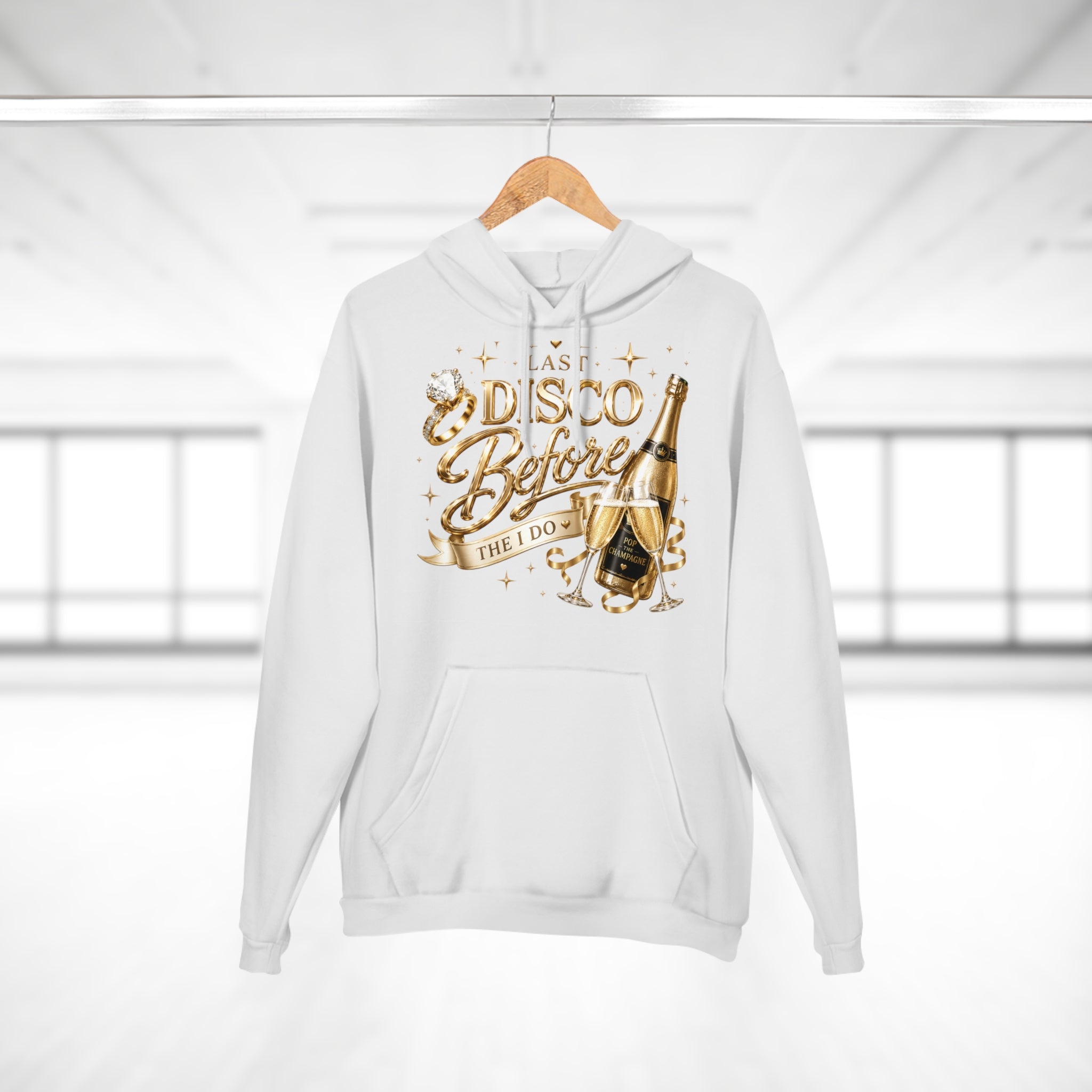 Bride-to-Be Hoodie — "Last Disco Before I Do" Bachelorette Pullover