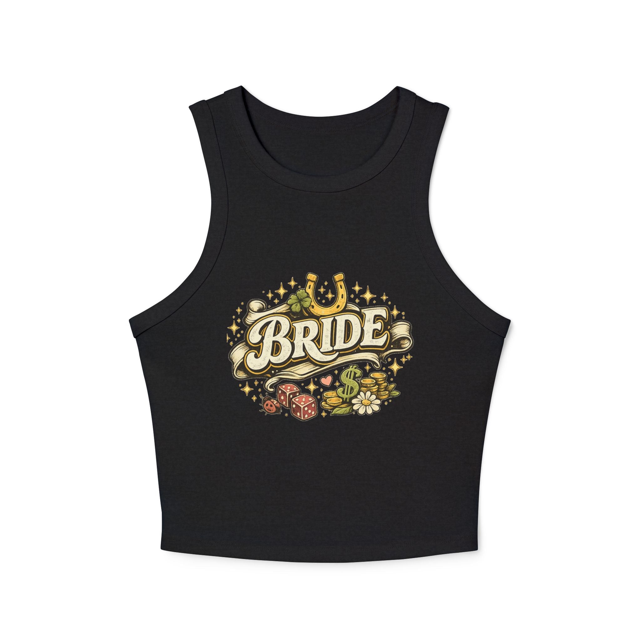 Bride Floral Horseshoe Racer Tank