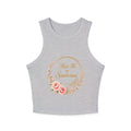 Santorini Floral Racer Tank Top — "Meet Me in Santorini" Crop