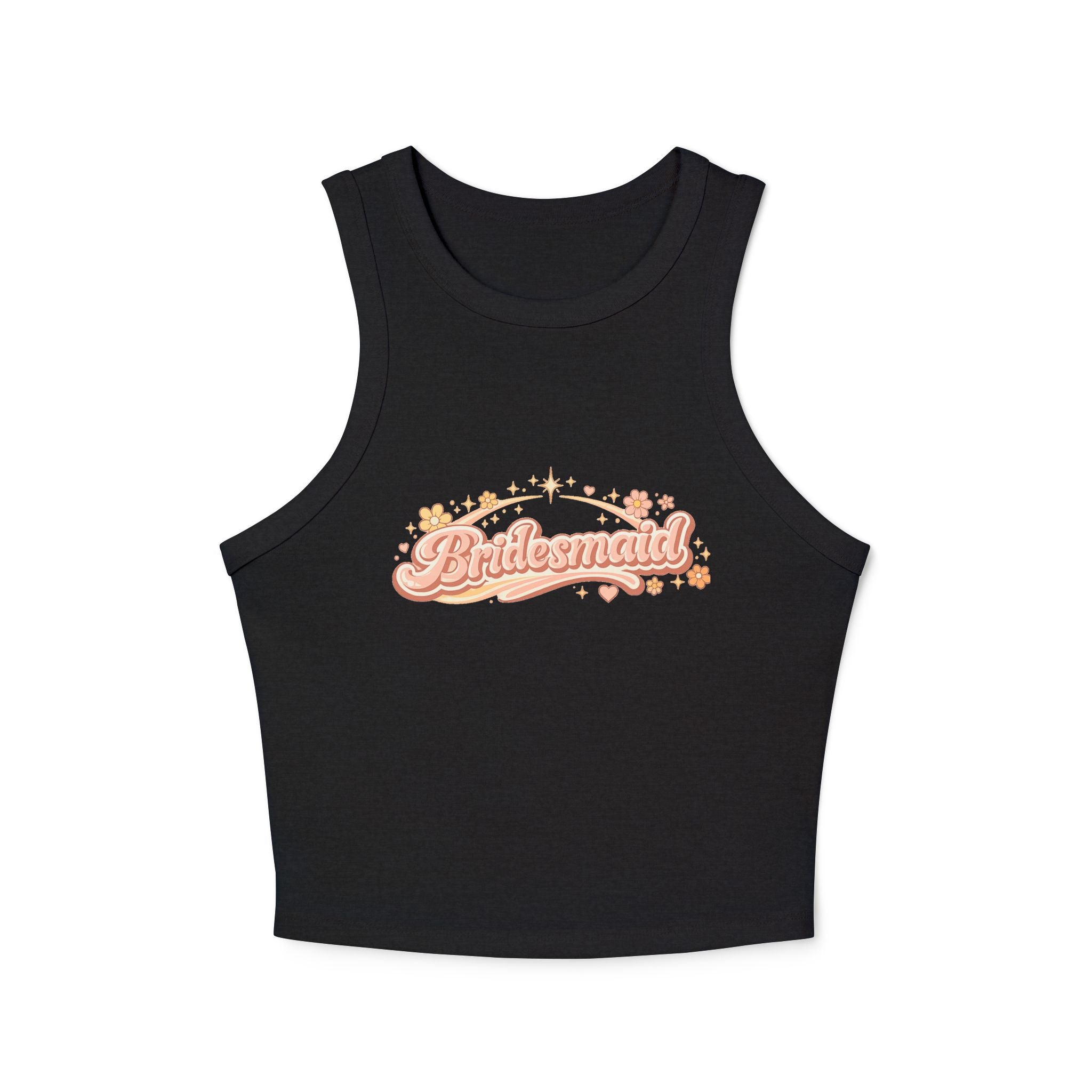 Bridesmaid Floral Script Racer Tank