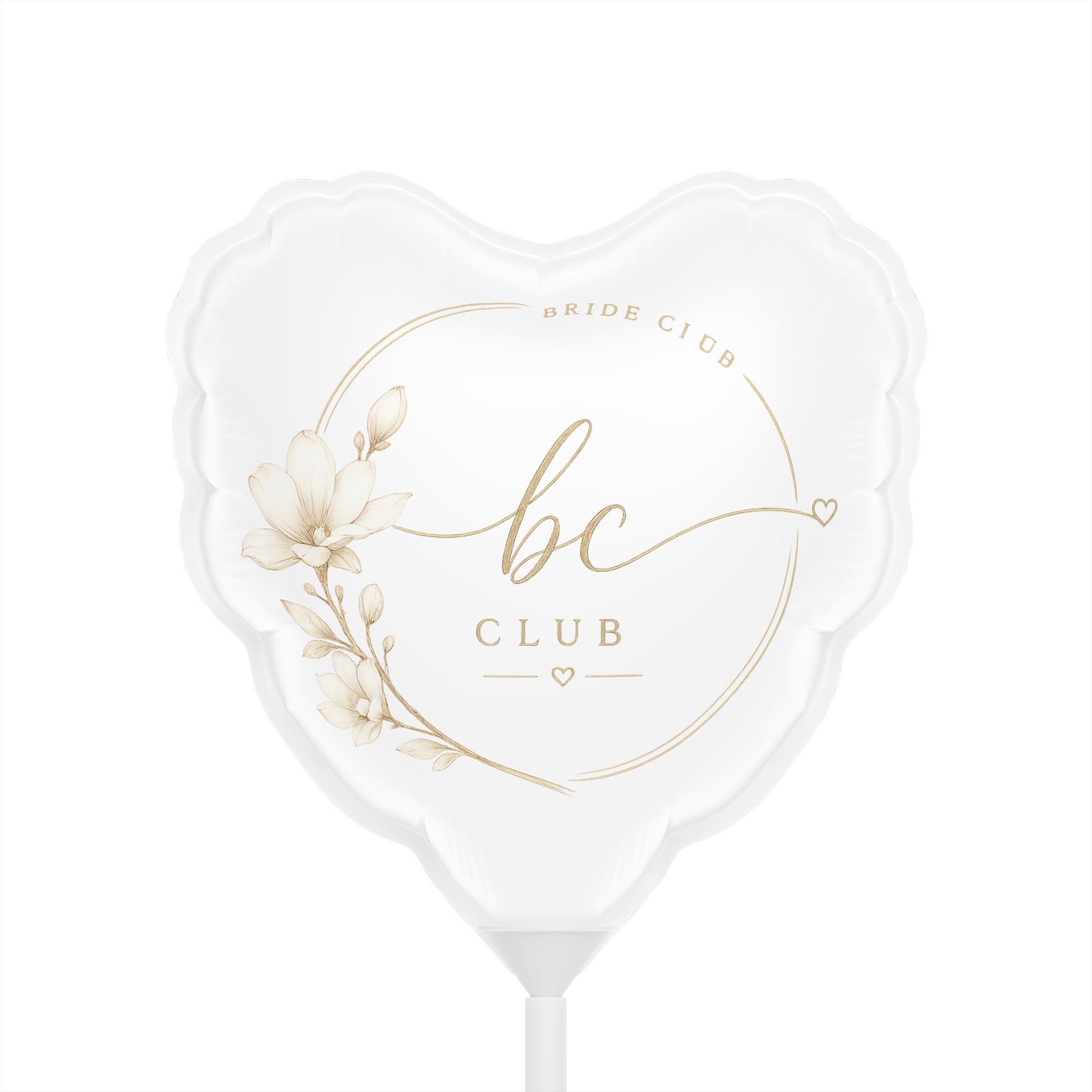 Bride Club Heart Balloon – 6" Gold Script Bridal Party Favor