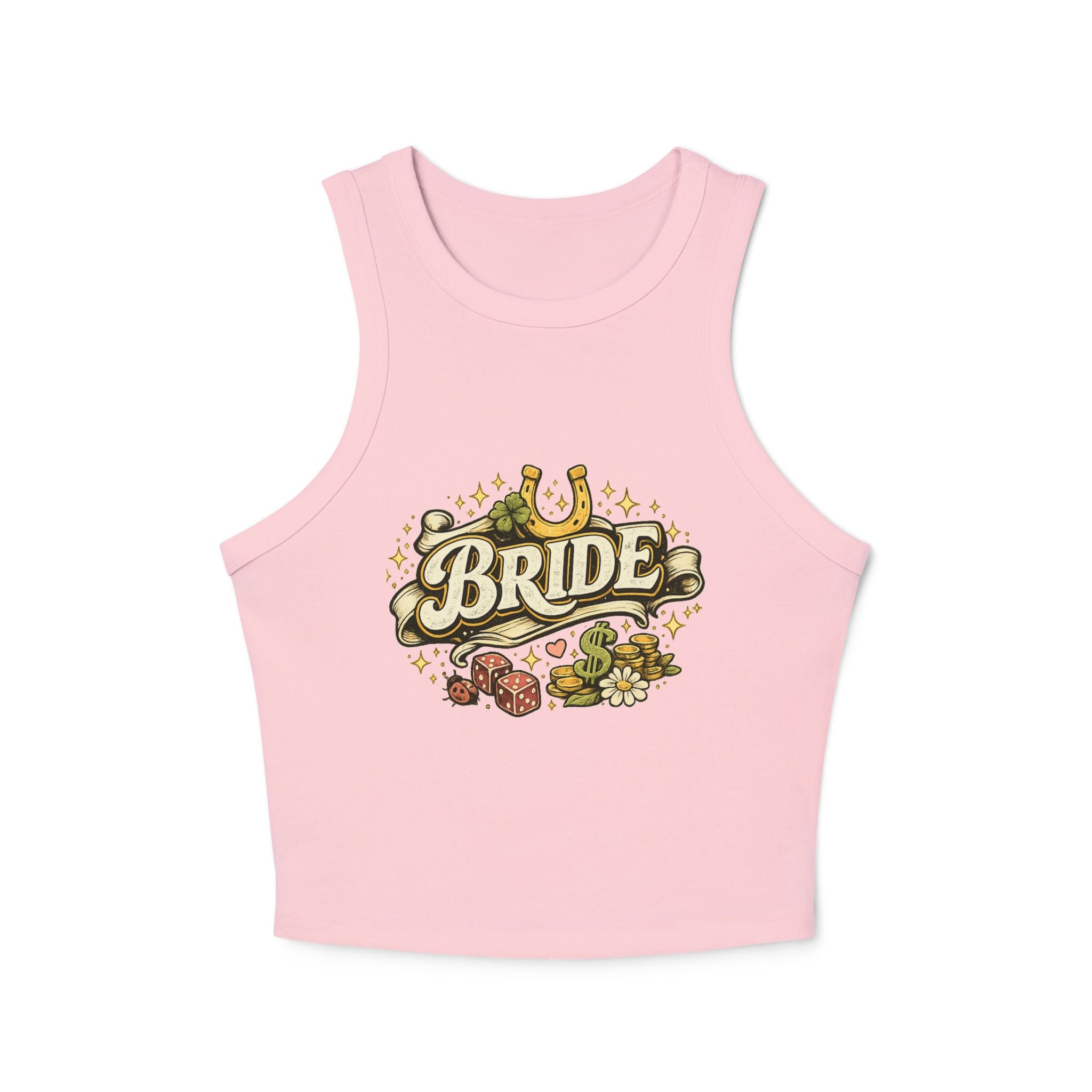 Bride Floral Horseshoe Racer Tank