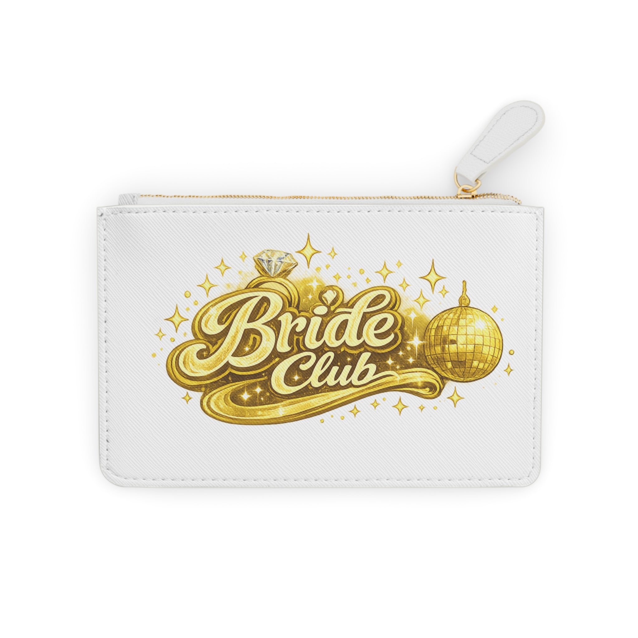 Mini Clutch — "Bride Club" Gold Disco Bachelorette Clutch Bag