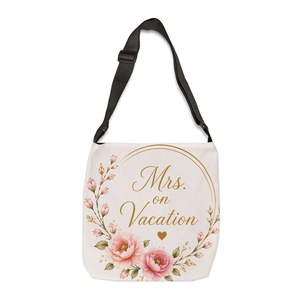 Mrs. on Vacation Floral Adjustable Tote Bag