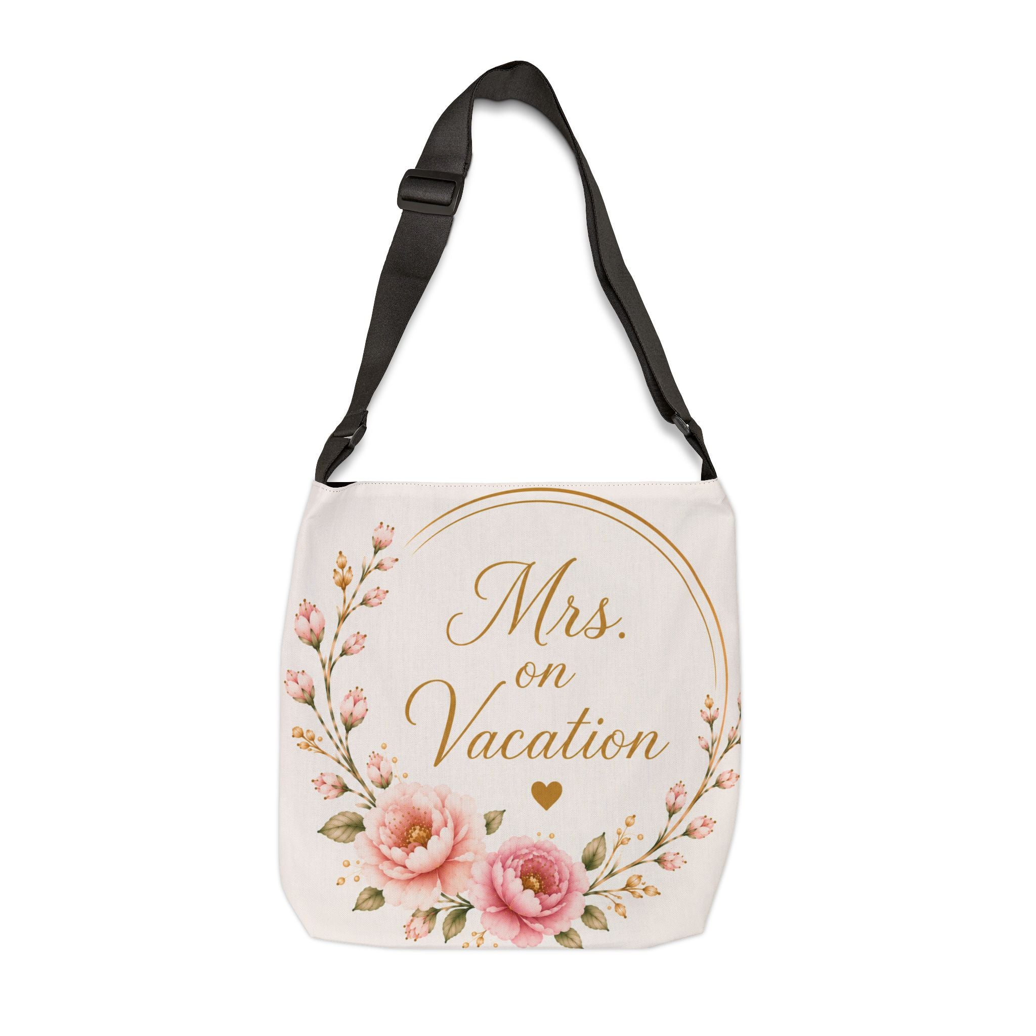 Mrs. on Vacation Floral Adjustable Tote Bag