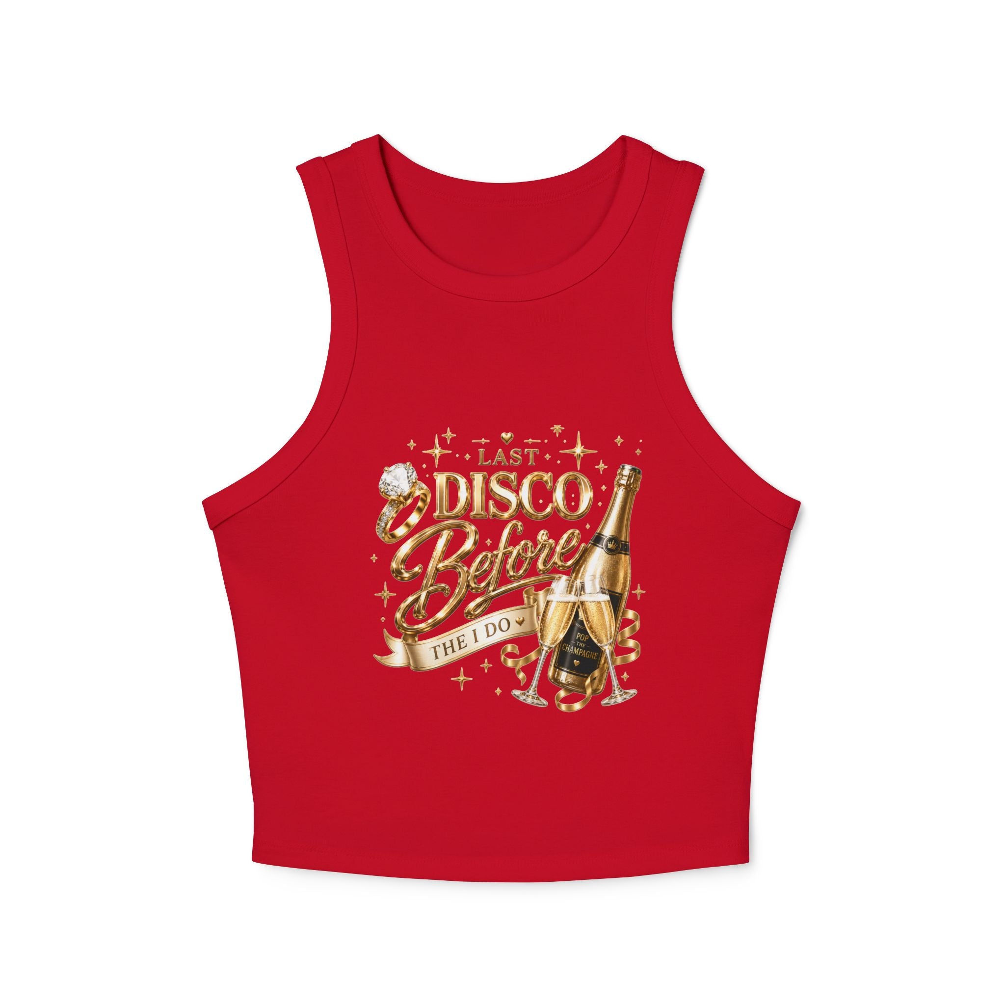 Disco Bride Tank Top — "Last Disco Before the I Do" Bachelorette Party Cropped Tank
