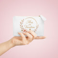 Mini Clutch Bag — "Mrs. on Vacation" Floral Zip Pouch