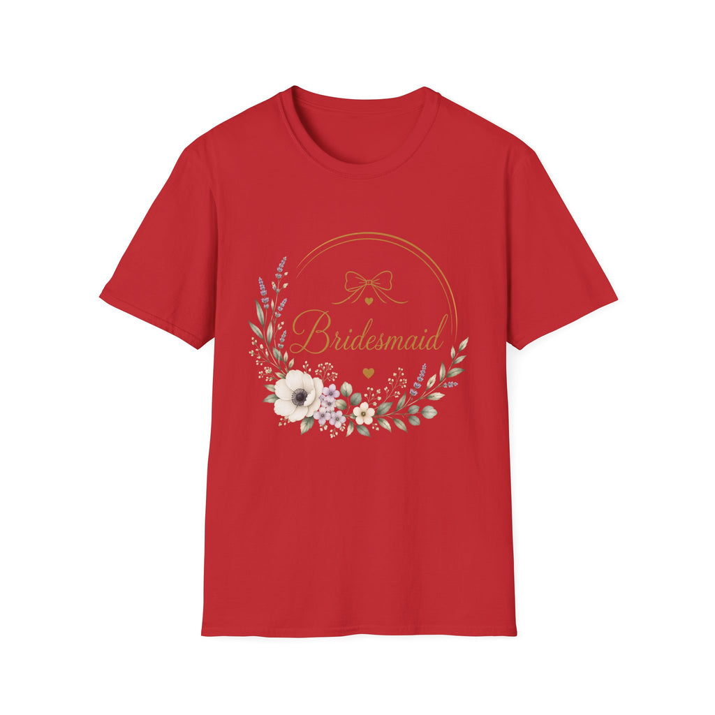 Bridesmaid Floral Gold T-Shirt