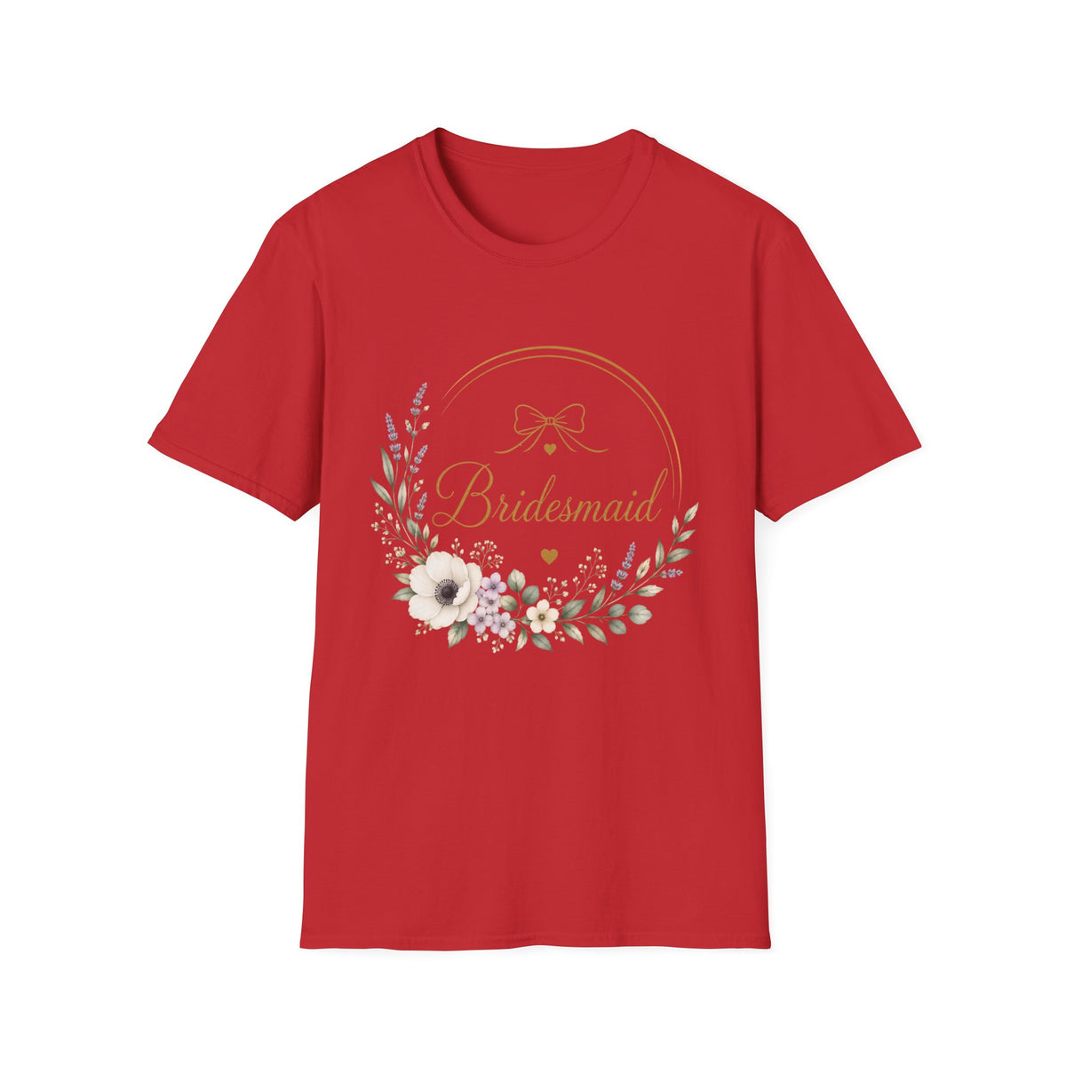 Bridesmaid Floral Gold T-Shirt