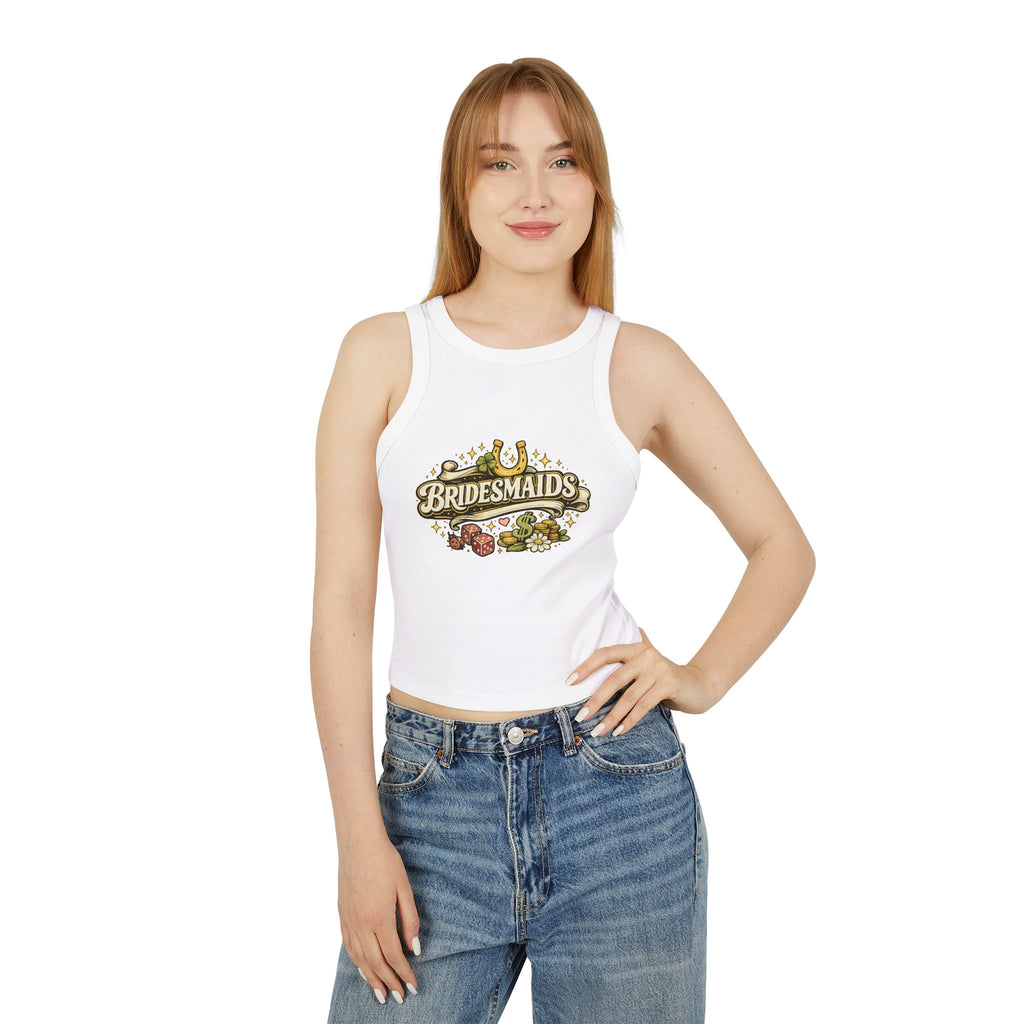 Bridesmaid Horseshoe Floral Tank Top