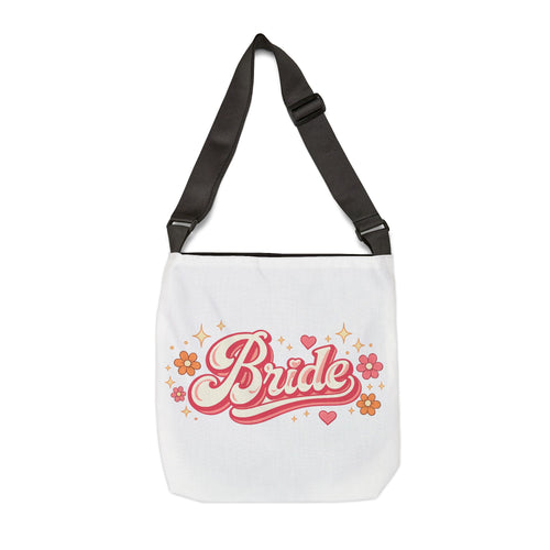 Bride Adjustable Tote Bag — Pink Floral Bachelorette Bridal Shower Gift