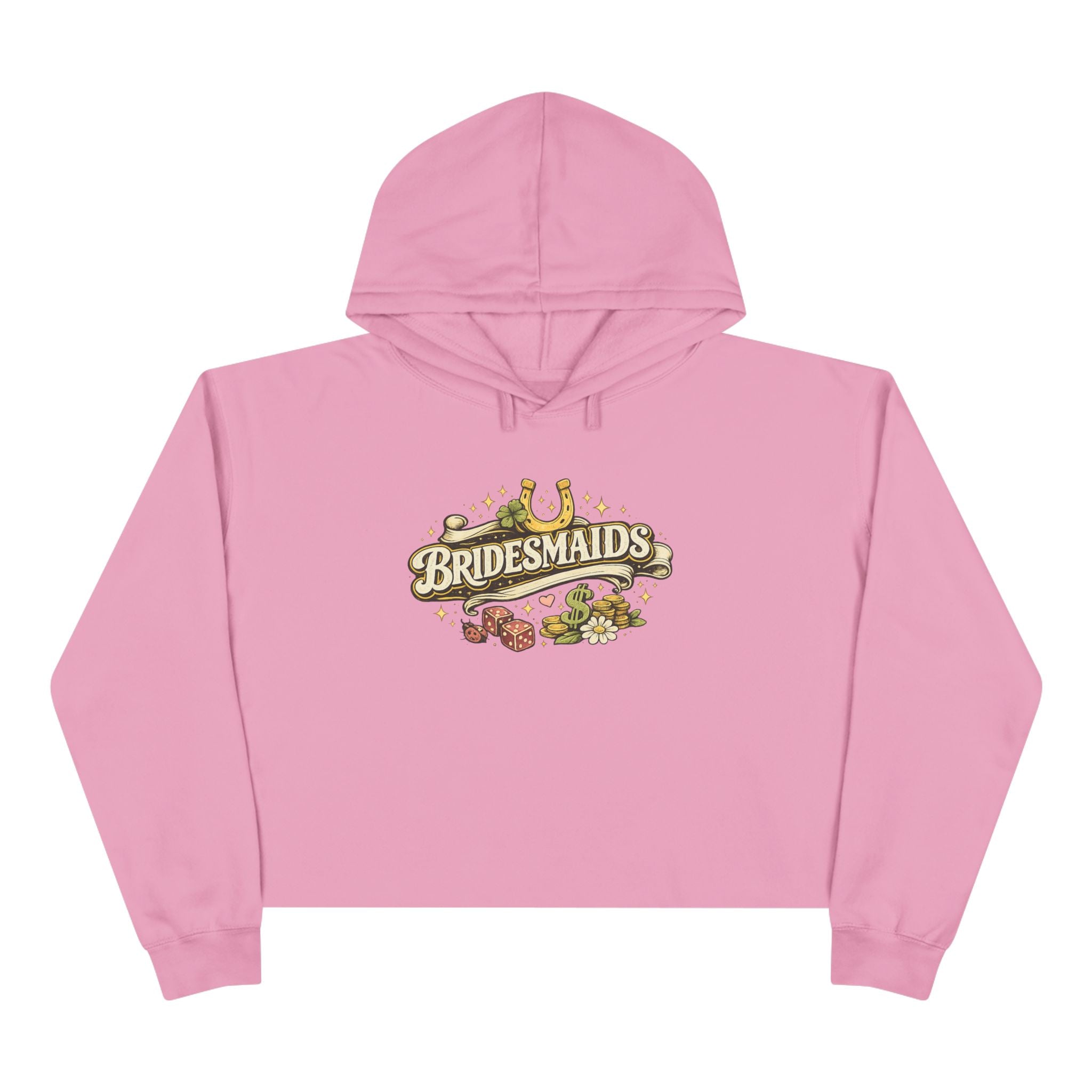 Bridesmaids Cropped Hoodie — Vintage Floral Bachelorette Sweatshirt