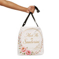 Copy of Santorini Floral Tote Bag — “Meet Me in Santorini” Adjustable Canvas Tote