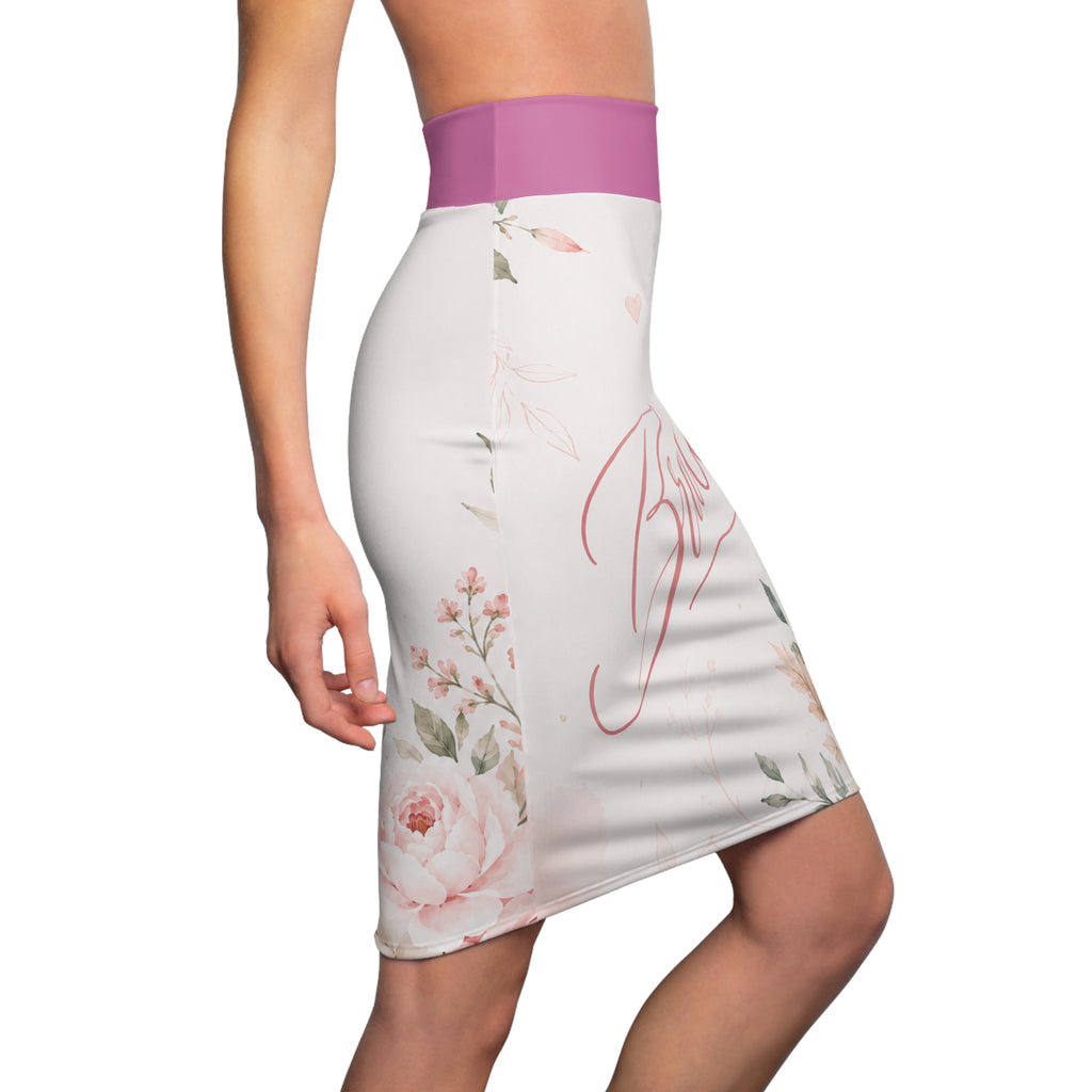 Bride Pink Pencil Skirt