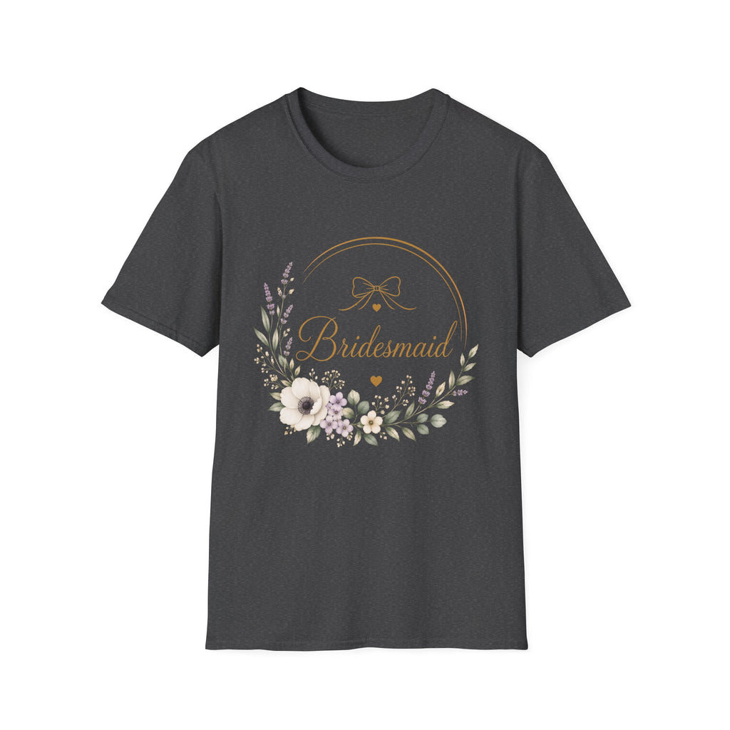 Bridesmaid Floral Gold T-Shirt