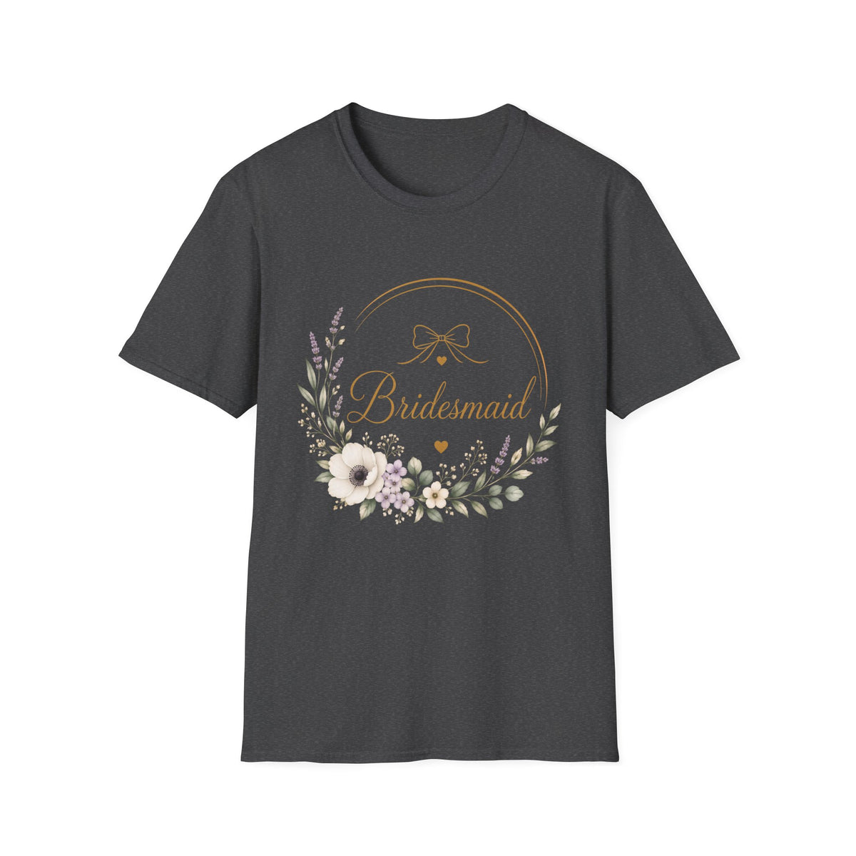 Bridesmaid Floral Gold T-Shirt