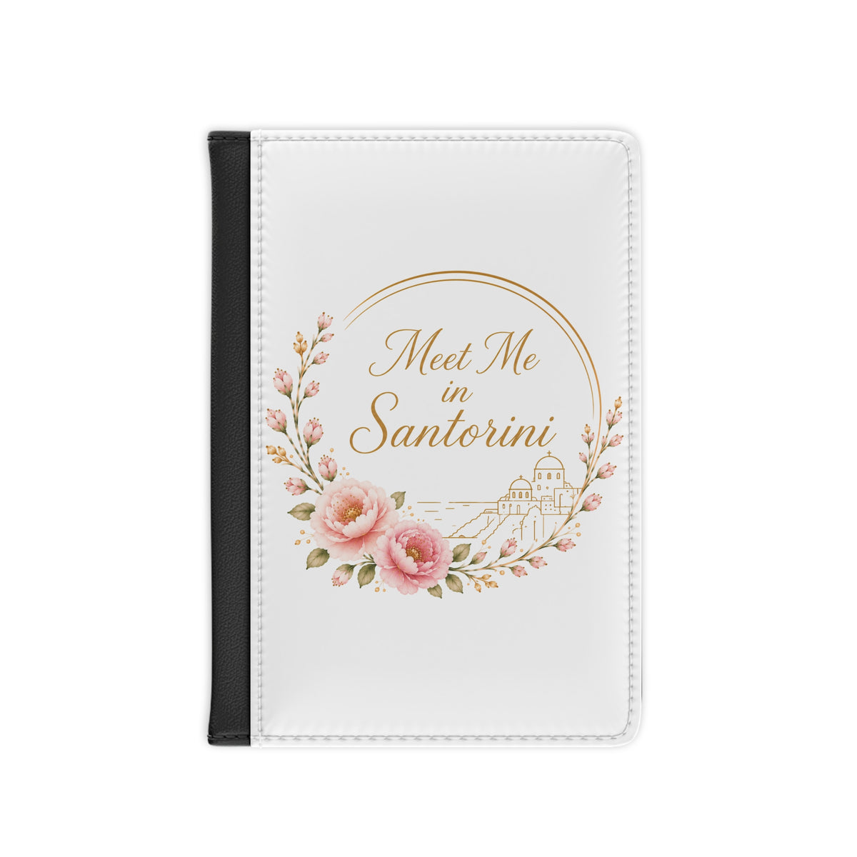 Copy of Santorini Floral Passport Cover – "Meet Me in Santorini" Travel Wallet