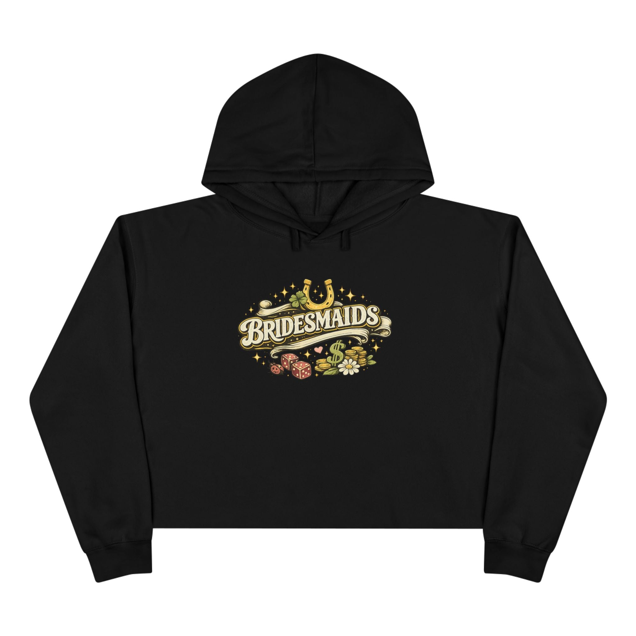 Bridesmaids Cropped Hoodie — Vintage Floral Bachelorette Sweatshirt