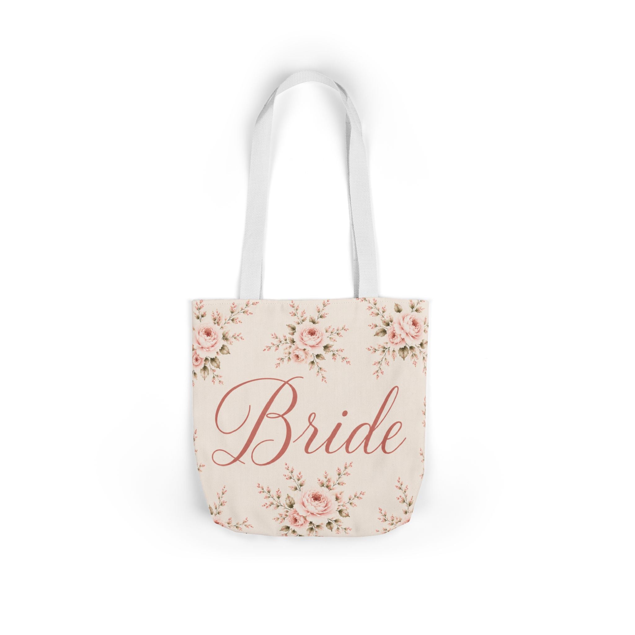 Bride Floral Canvas Tote Bag — Bridal Party, Bachelorette & Wedding Gift