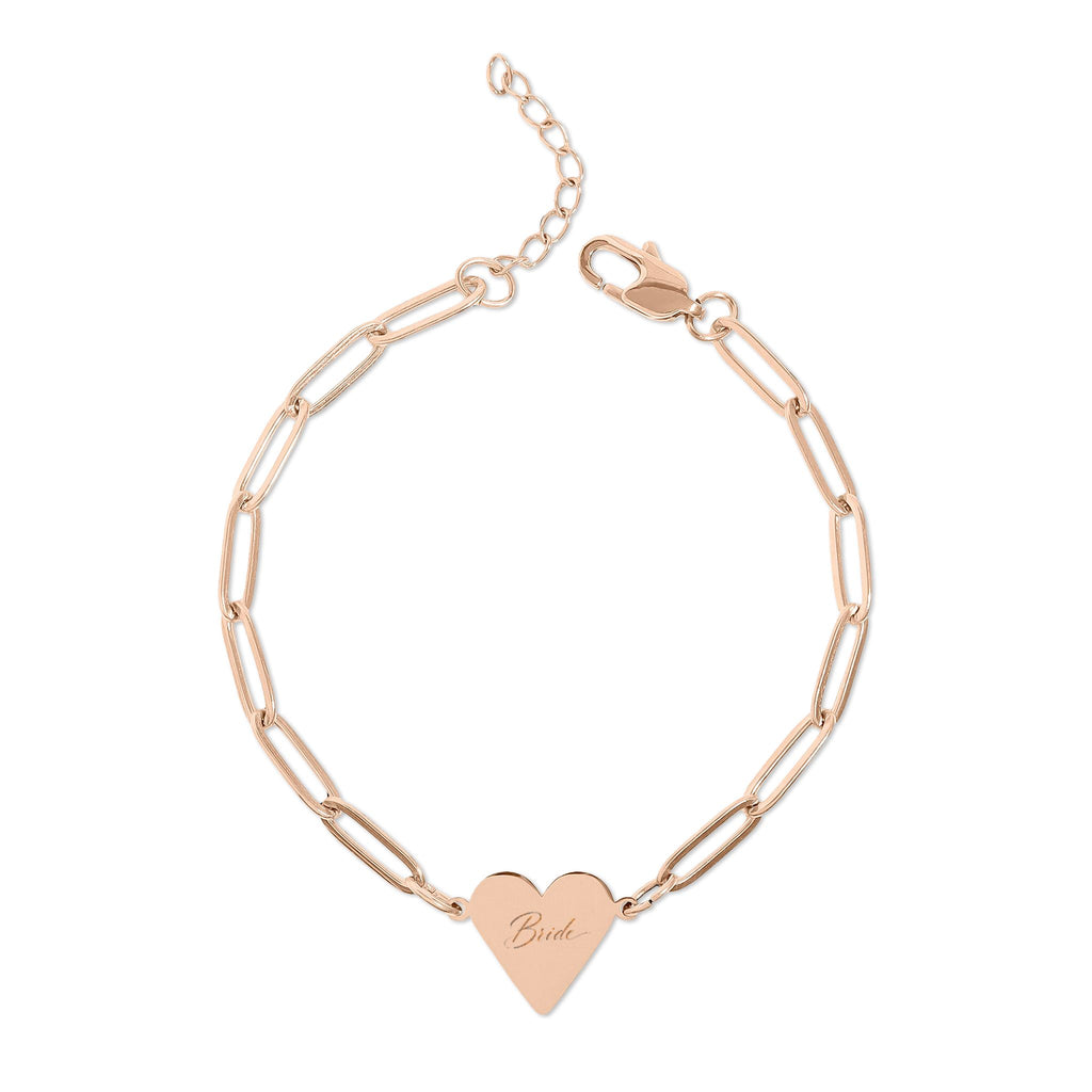 Heart Bracelet Engravable Rose Gold