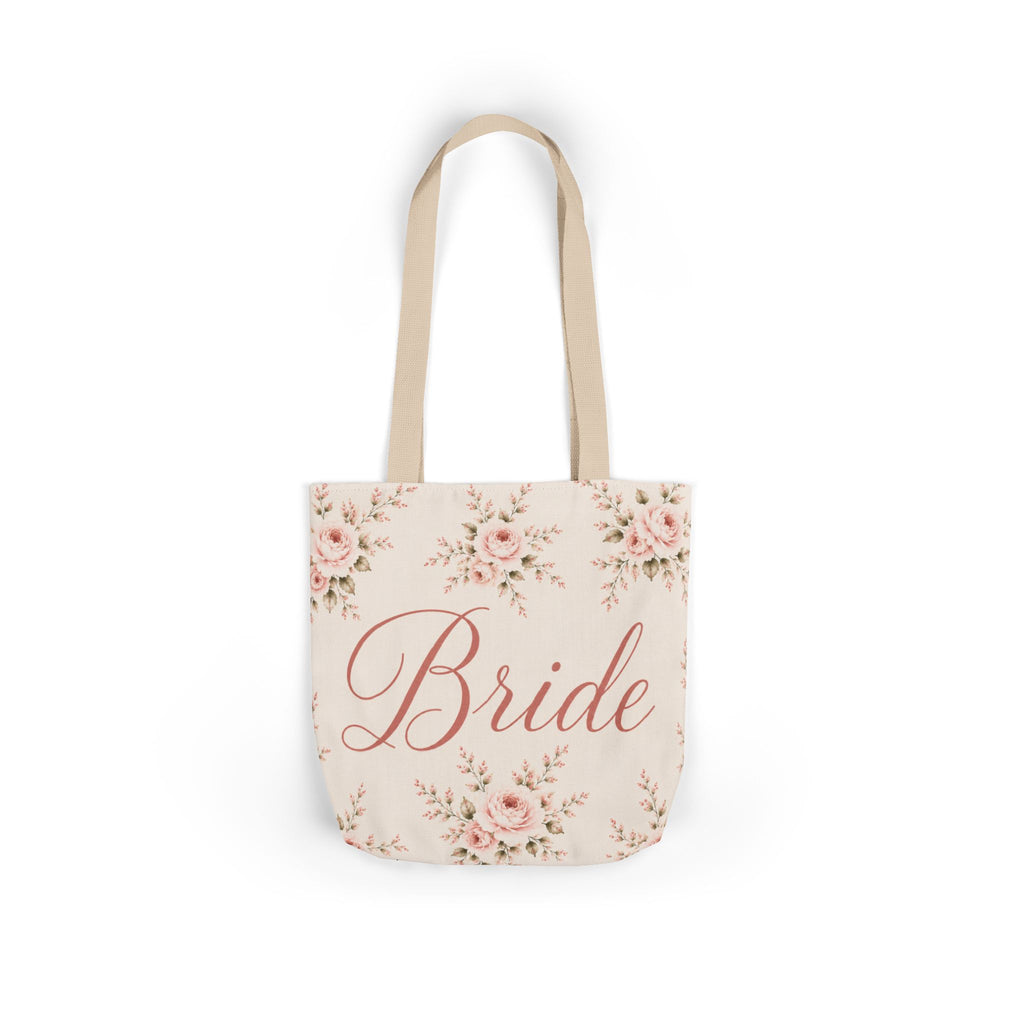 Bride Floral Canvas Tote Bag — Bridal Party, Bachelorette & Wedding Gift