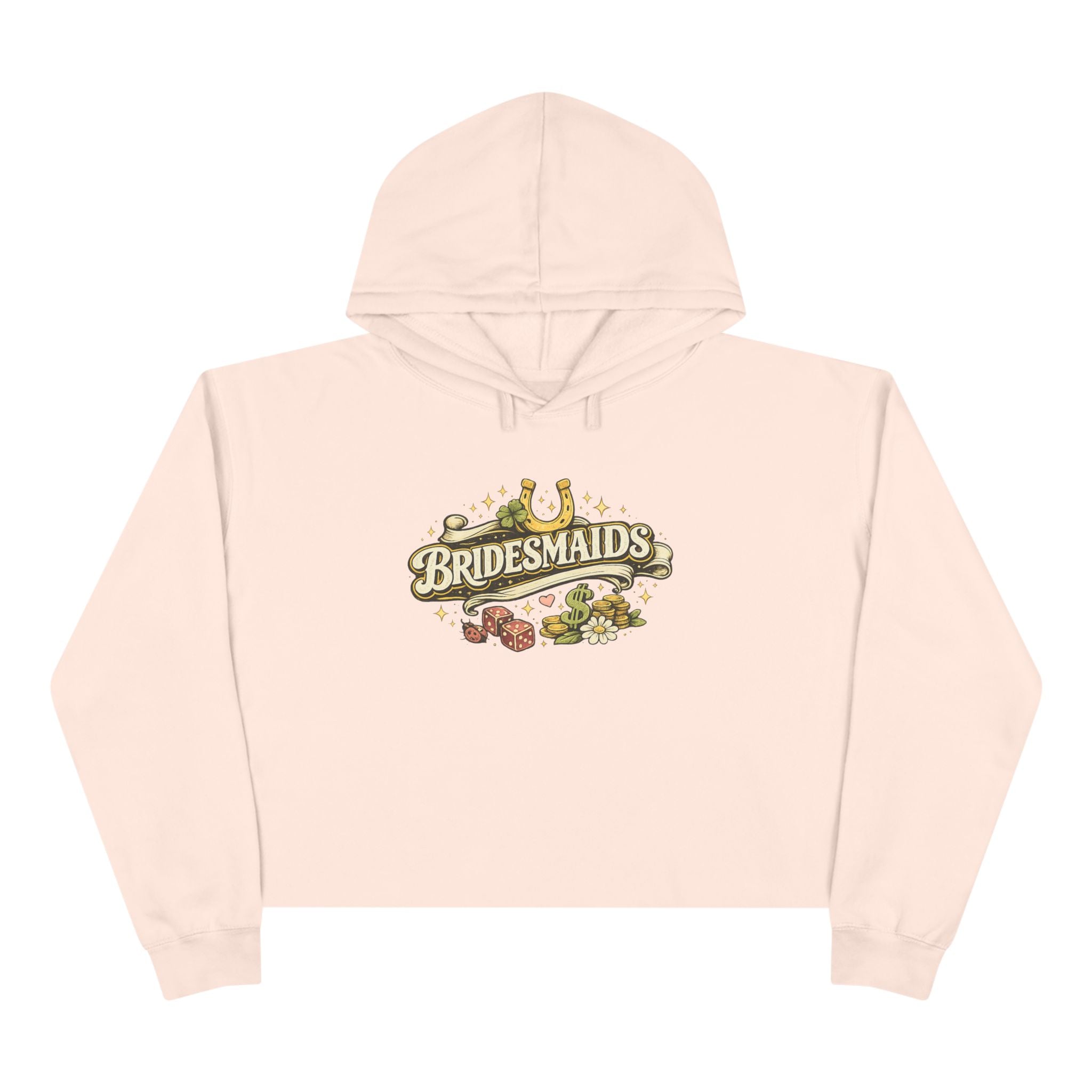Bridesmaids Cropped Hoodie — Vintage Floral Bachelorette Sweatshirt