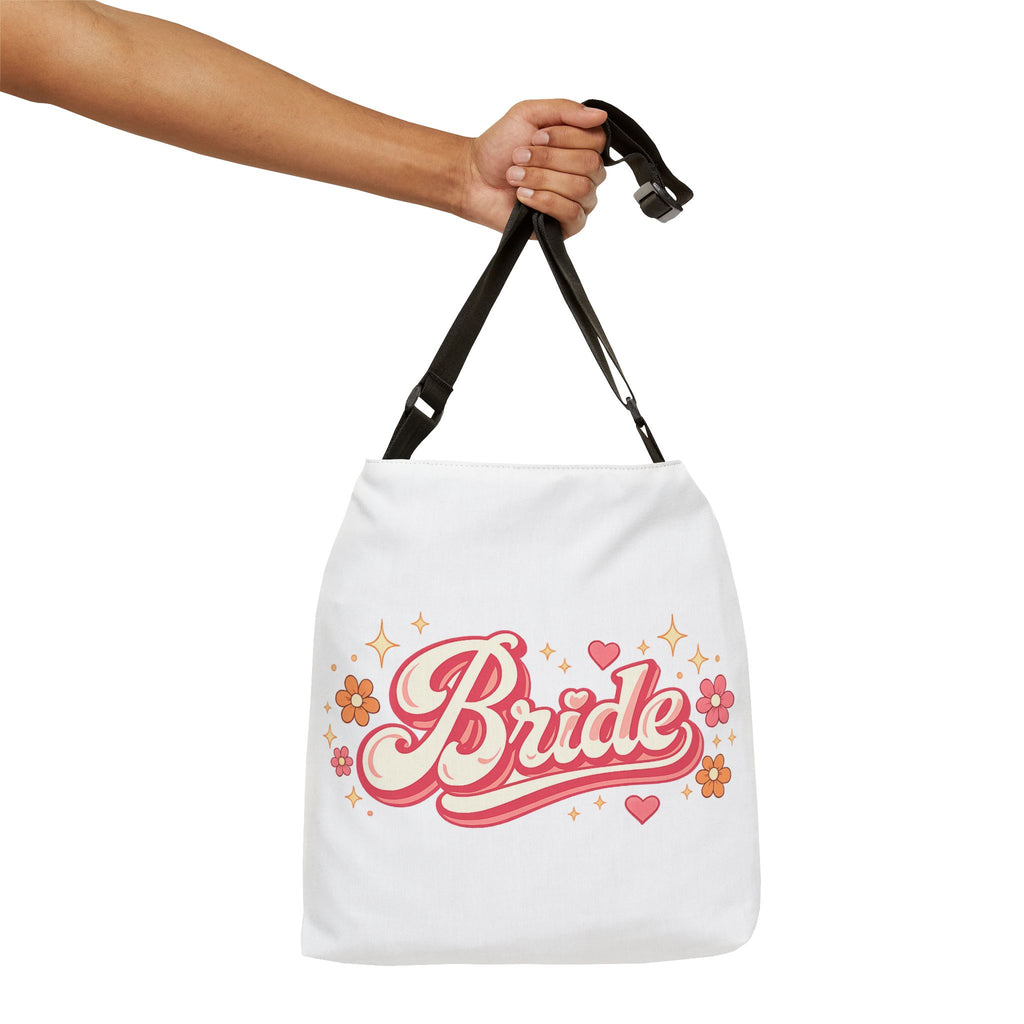 Bride Adjustable Tote Bag — Pink Floral Bachelorette Bridal Shower Gift