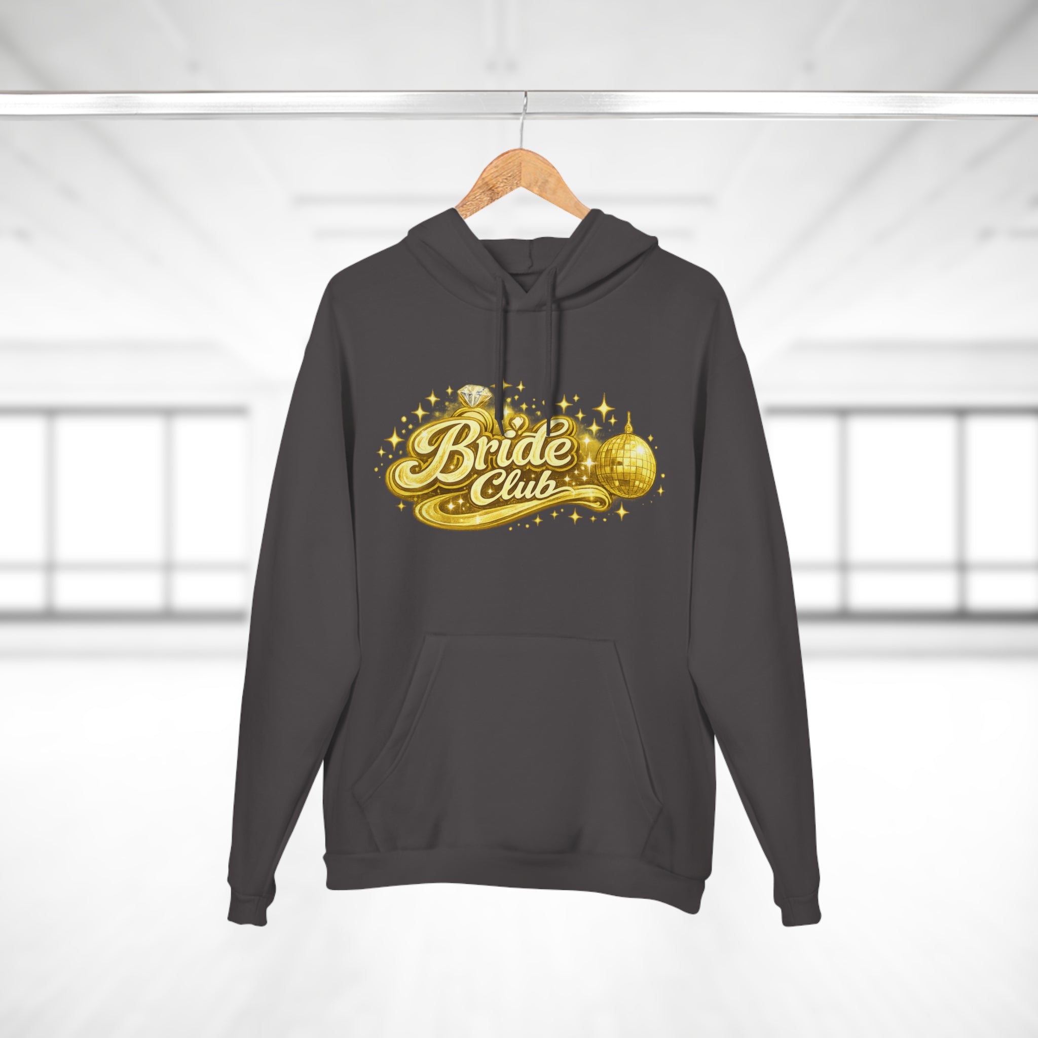 Bride Club Hoodie — Gold Disco Bachelorette Pullover