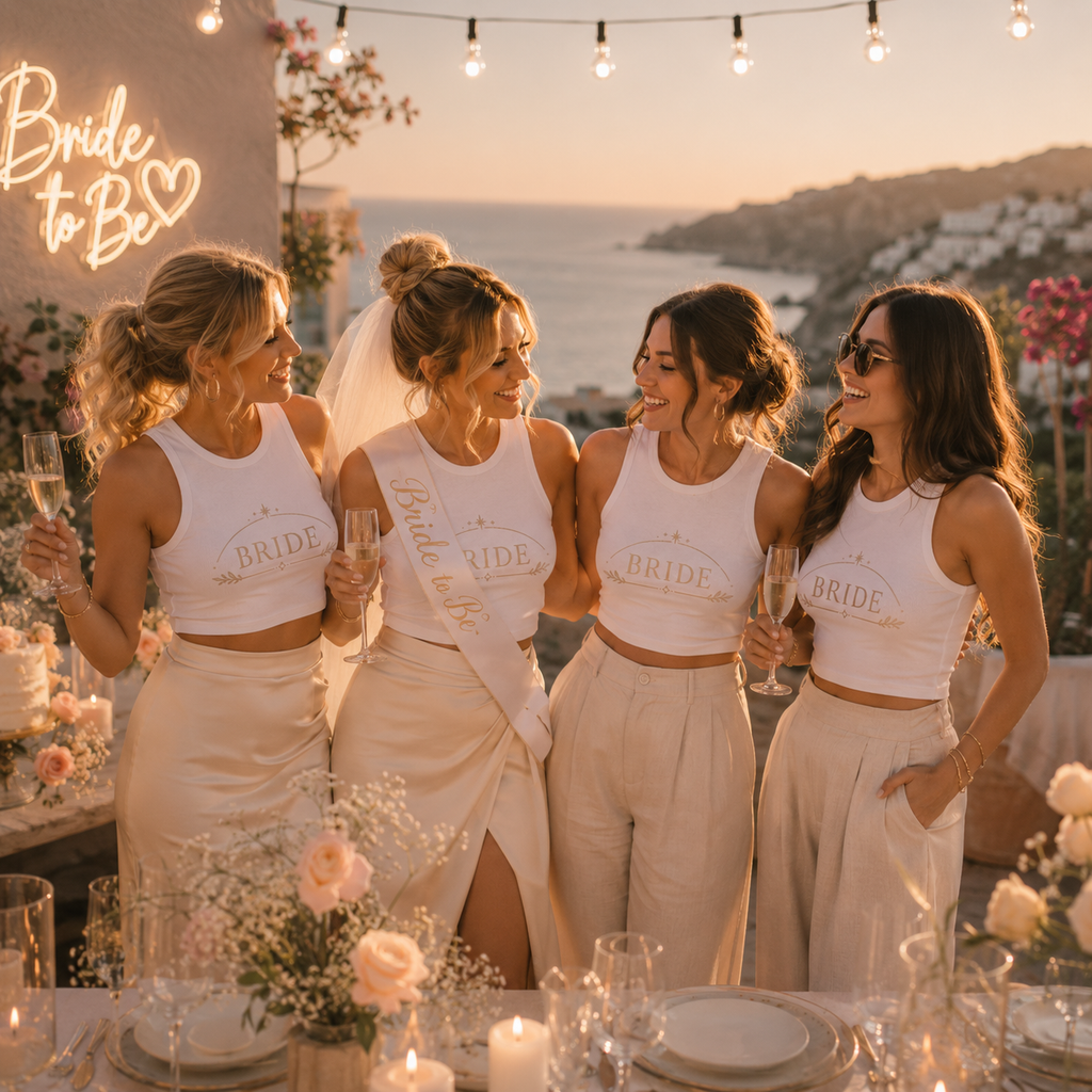 Bride Gold Script Bachelorette Tank Top