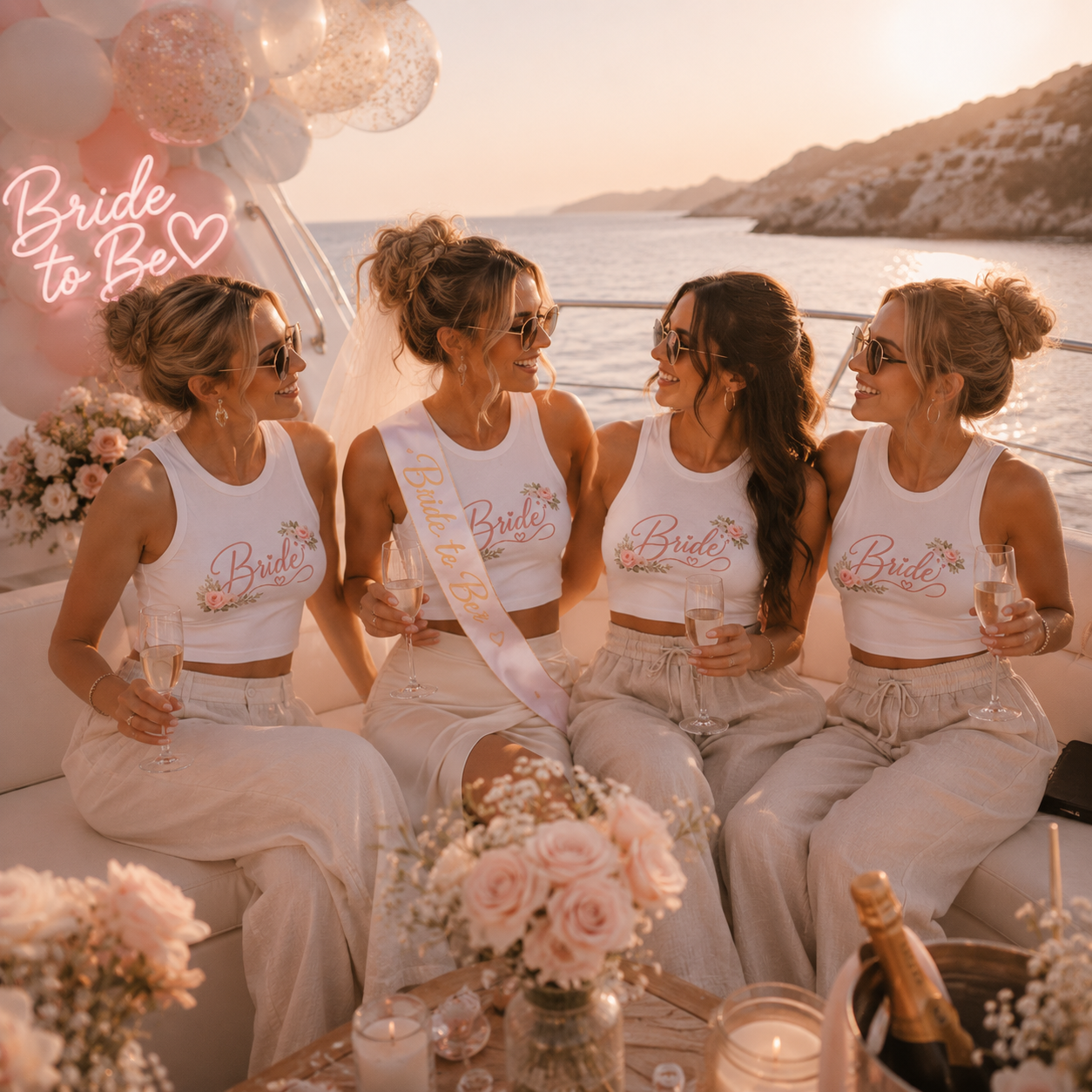 Bride Floral Racer Tank