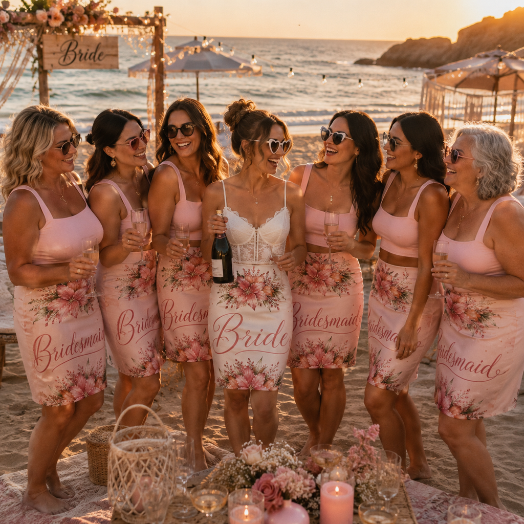 Bridesmaid Floral Pencil Skirt